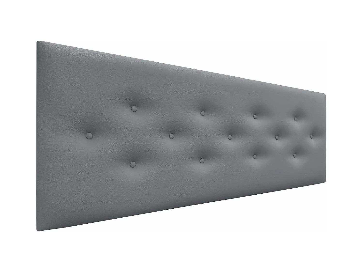 DHOME Tête de Lit en Similicuir avec 3 Rangées de Boutons Entrelacées Tête de Lit Rembourrée de Luxe (Gris, 150cm)