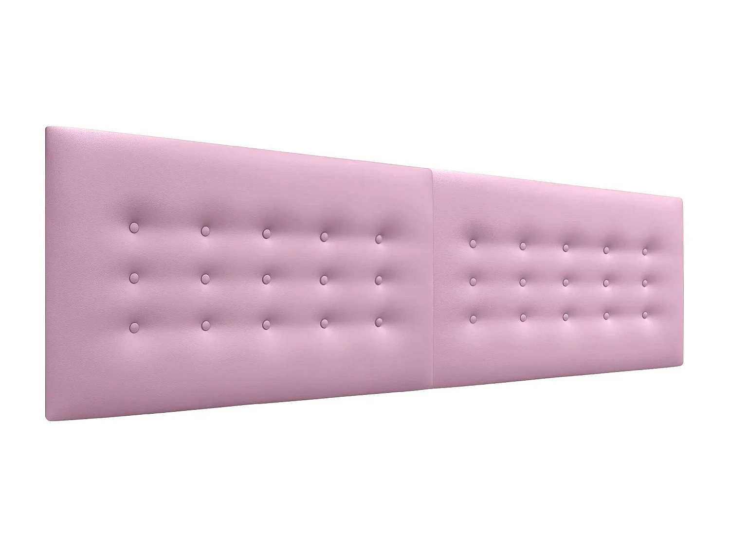 DHOME Hoofdbord de kunstleer met 3 rijen knopen gepolsterd luxe hoofdbord voor bed (Rosa, 180cm (2 piezas))
