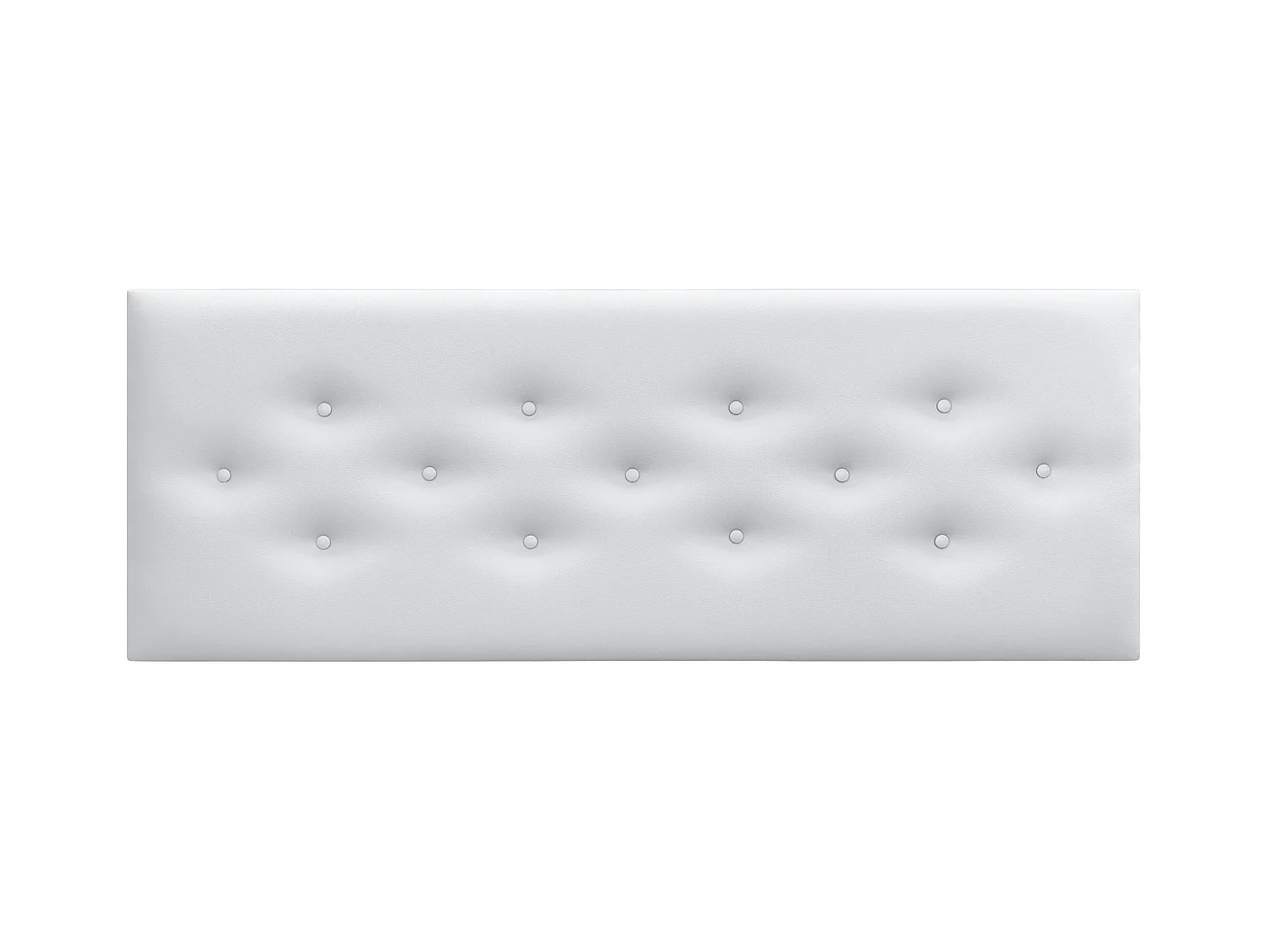 DHOME Testiera in Ecopelle con 3 File di Bottoni Alternati Testiera Imbottita Letto di Lusso (Bianco, 135cm)