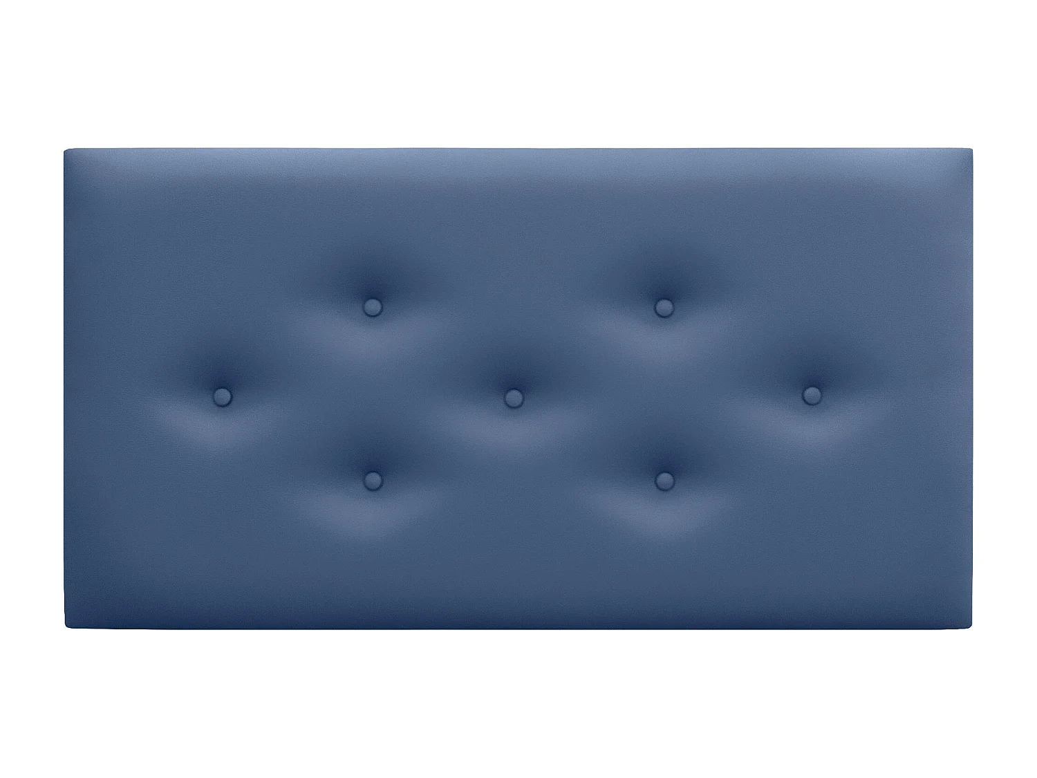 DHOME Tête de Lit en Similicuir avec 3 Rangées de Boutons Entrelacées Tête de Lit Rembourrée de Luxe (Bleu, 90cm)