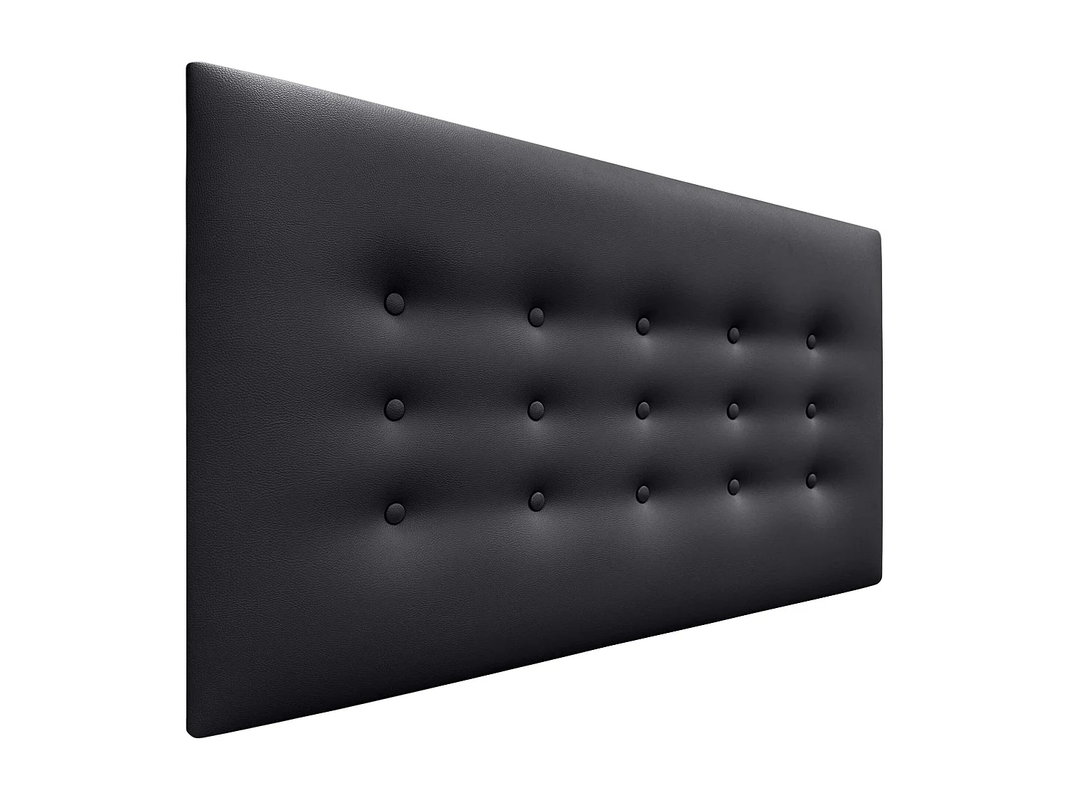 DHOME Hoofdbord de kunstleer met 3 rijen knopen gepolsterd luxe hoofdbord voor bed (Negro, 90cm)