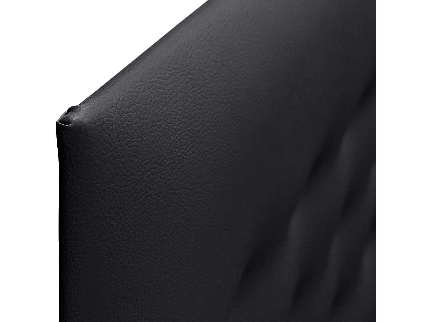 DHOME Hoofdbord de kunstleer met 3 rijen knopen gepolsterd luxe hoofdbord voor bed (Negro, 90cm)