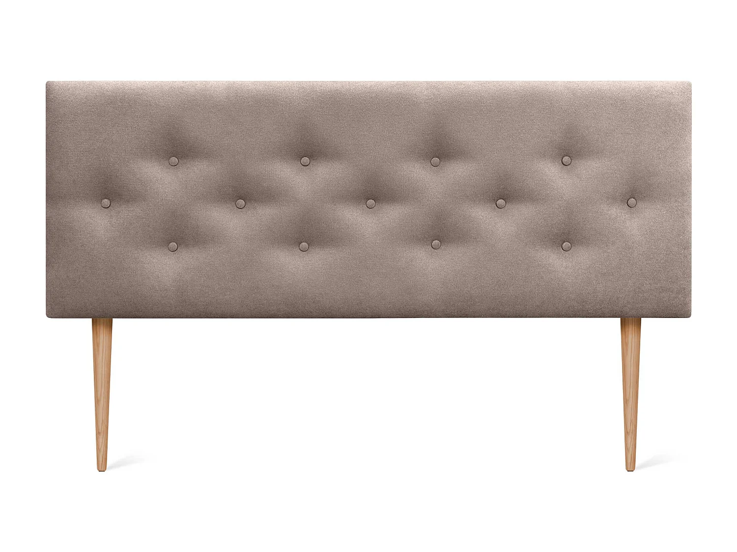 DHOME Tête de Lit en Tissu ACUALINE avec 3 Rangées Entrelacées de Boutons et Pieds Tête de Lit Capitonnée de Luxe(Tierra, 160cm)