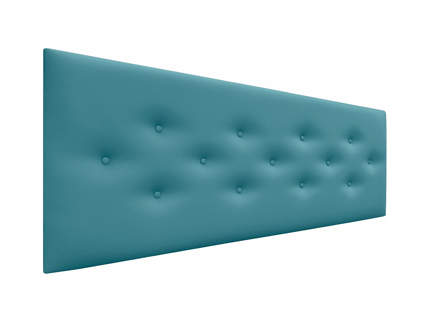 DHOME Tête de Lit en Similicuir avec 3 Rangées de Boutons Entrelacées Tête de Lit Rembourrée de Luxe (Turquoise, 160cm)