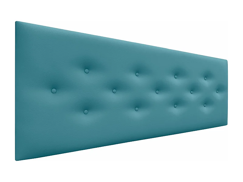 DHOME Tête de Lit en Similicuir avec 3 Rangées de Boutons Entrelacées Tête de Lit Rembourrée de Luxe (Turquoise, 160cm)
