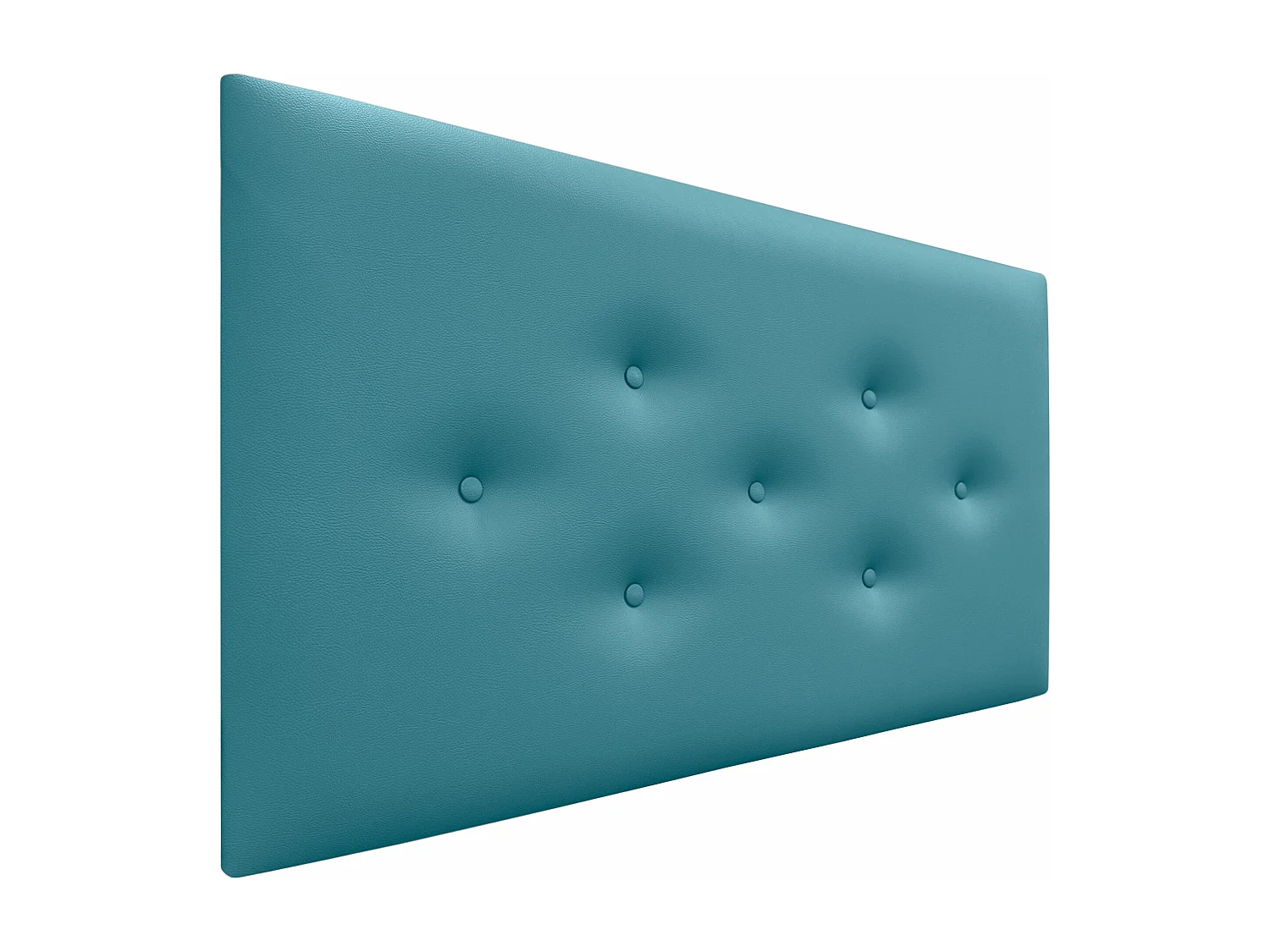 DHOME Tête de Lit en Similicuir avec 3 Rangées de Boutons Entrelacées Tête de Lit Rembourrée de Luxe (Turquoise, 105cm)