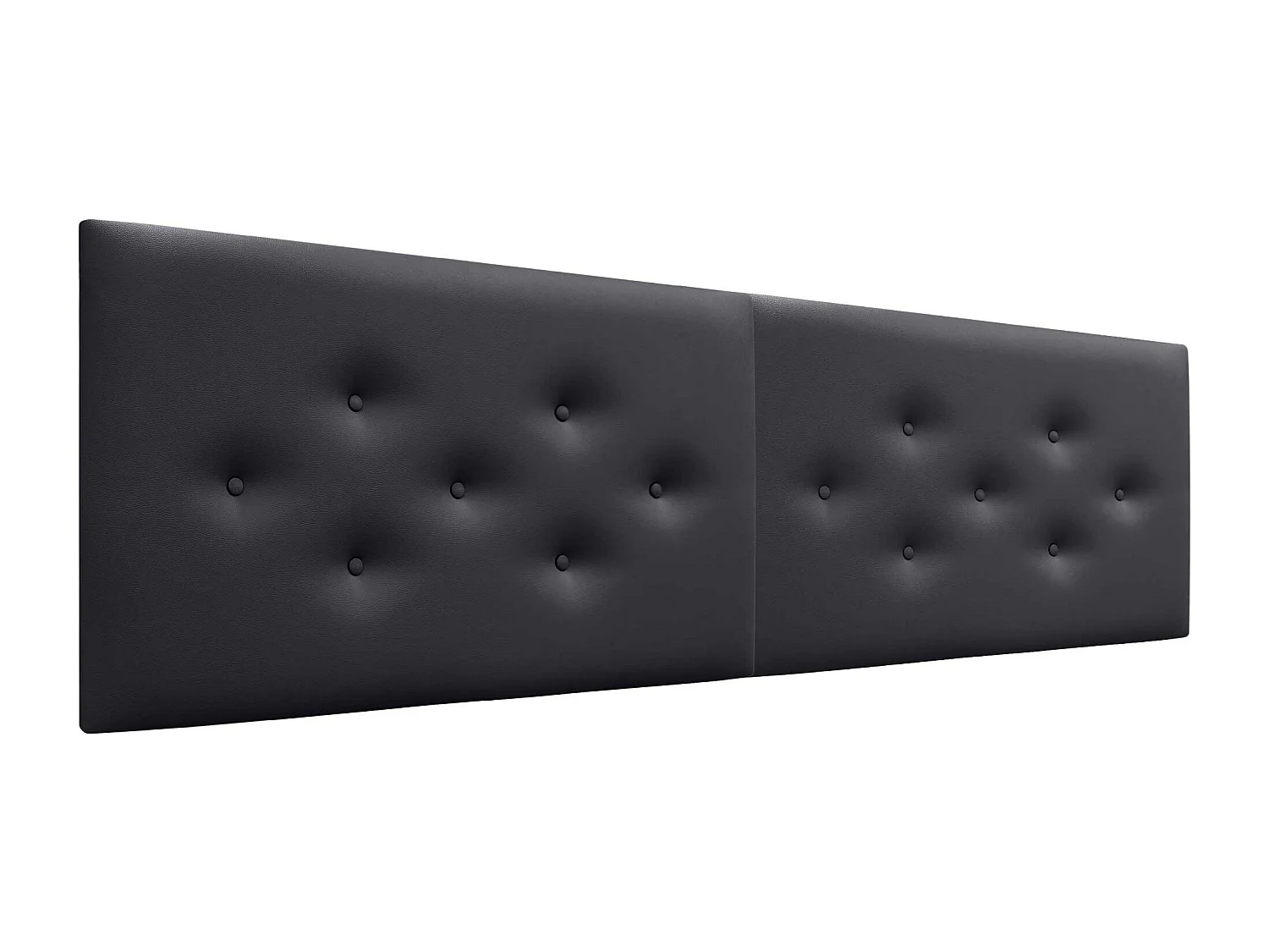 DHOME Tête de Lit en Similicuir avec 3 Rangées de Boutons Entrelacées Tête de Lit Rembourrée de Luxe (Noir, 210cm (2 pièces))