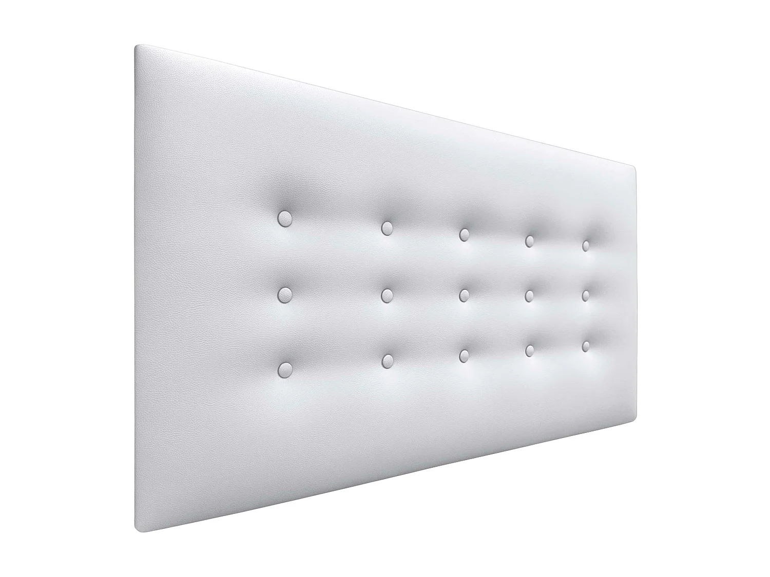 DHOME Tête de Lit en Similicuir avec 3 Rangées de Boutons Tête de Lit Rembourrée de Luxe (Blanc, 110cm)