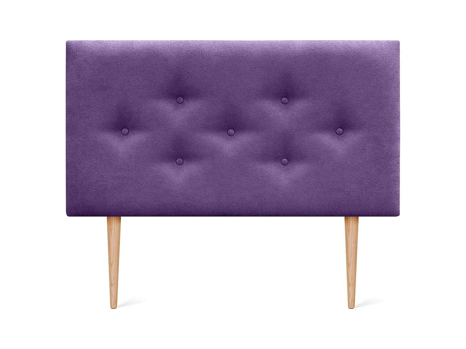 DHOME Tête de Lit en Tissu ACUALINE avec 3 Rangées Entrelacées de Boutons et Pieds Tête de Lit Capitonnée de Luxe(Lilas, 90cm)