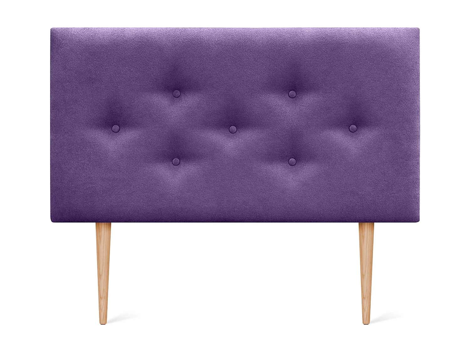 DHOME Tête de Lit en Tissu ACUALINE avec 3 Rangées Entrelacées de Boutons et Pieds Tête de Lit Capitonnée de Luxe(Lilas, 90cm)