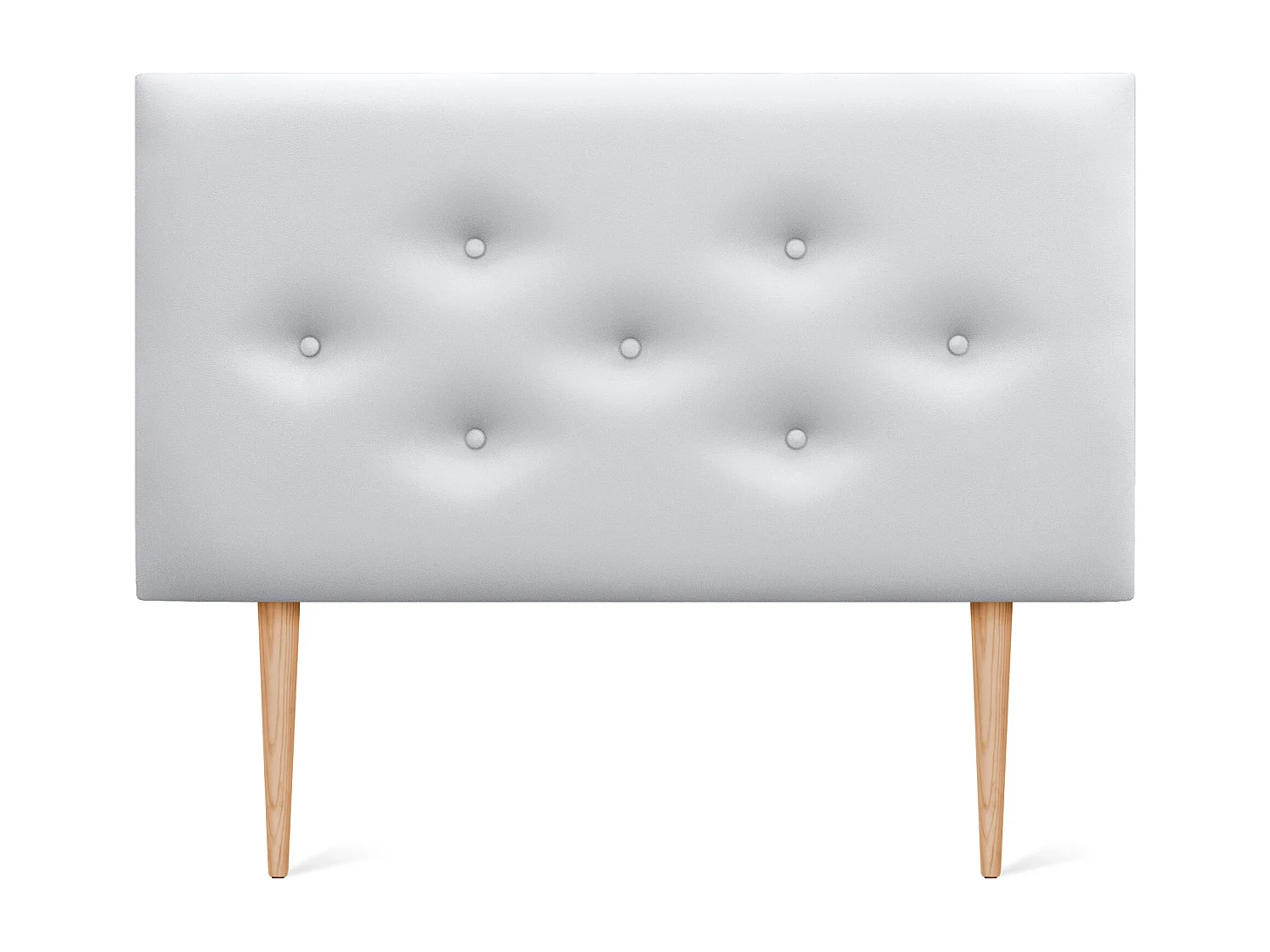 DHOME Cabeceira em couro sintético com 3 fileiras de botões entrelaçados Cabeceira estofada para cama de luxo (Branco, 110cm)