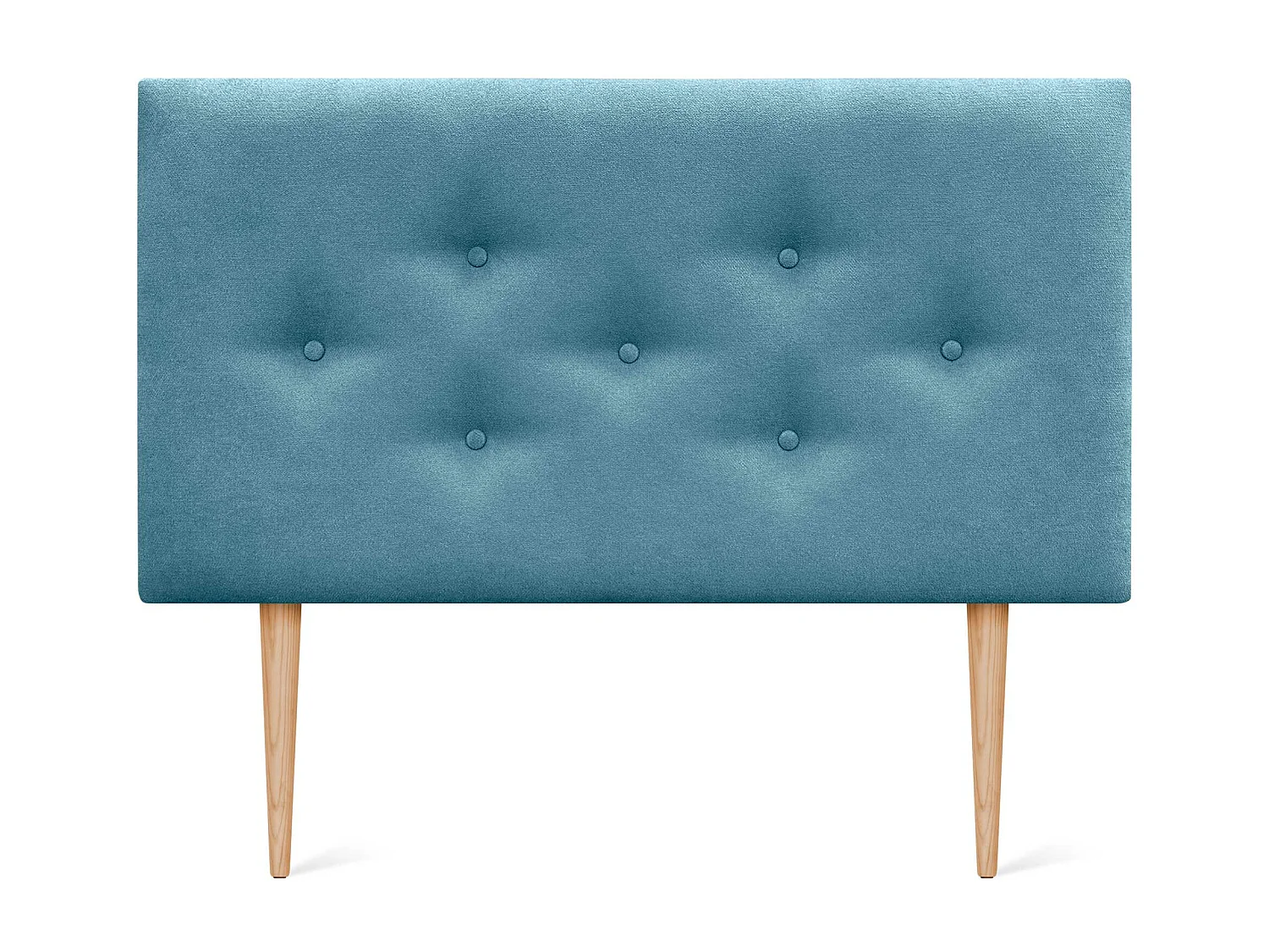 DHOME Tête de Lit en Tissu ACUALINE avec 3 Rangées Entrelacées de Boutons et Pieds Tête de Lit Capitonnée de Luxe(Turquoise, 110cm)