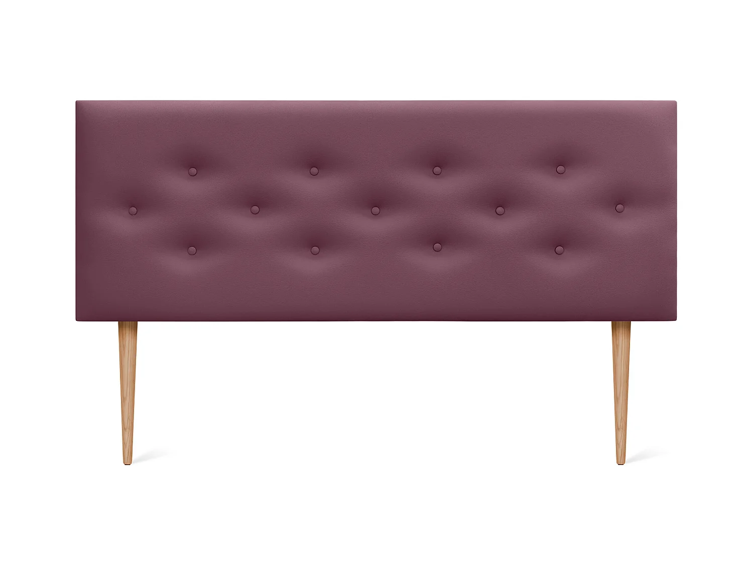 DHOME Tête de lit en simili cuir avec 3 rangées de boutons entrelacés Tête de lit rembourrée pour lit de luxe (Bordeaux, 135cm)