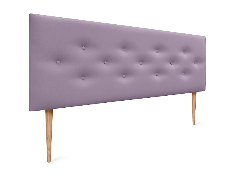 DHOME Tête de lit en simili cuir avec 3 rangées de boutons entrelacés Tête de lit rembourrée pour lit de luxe (Lilas, 160cm)