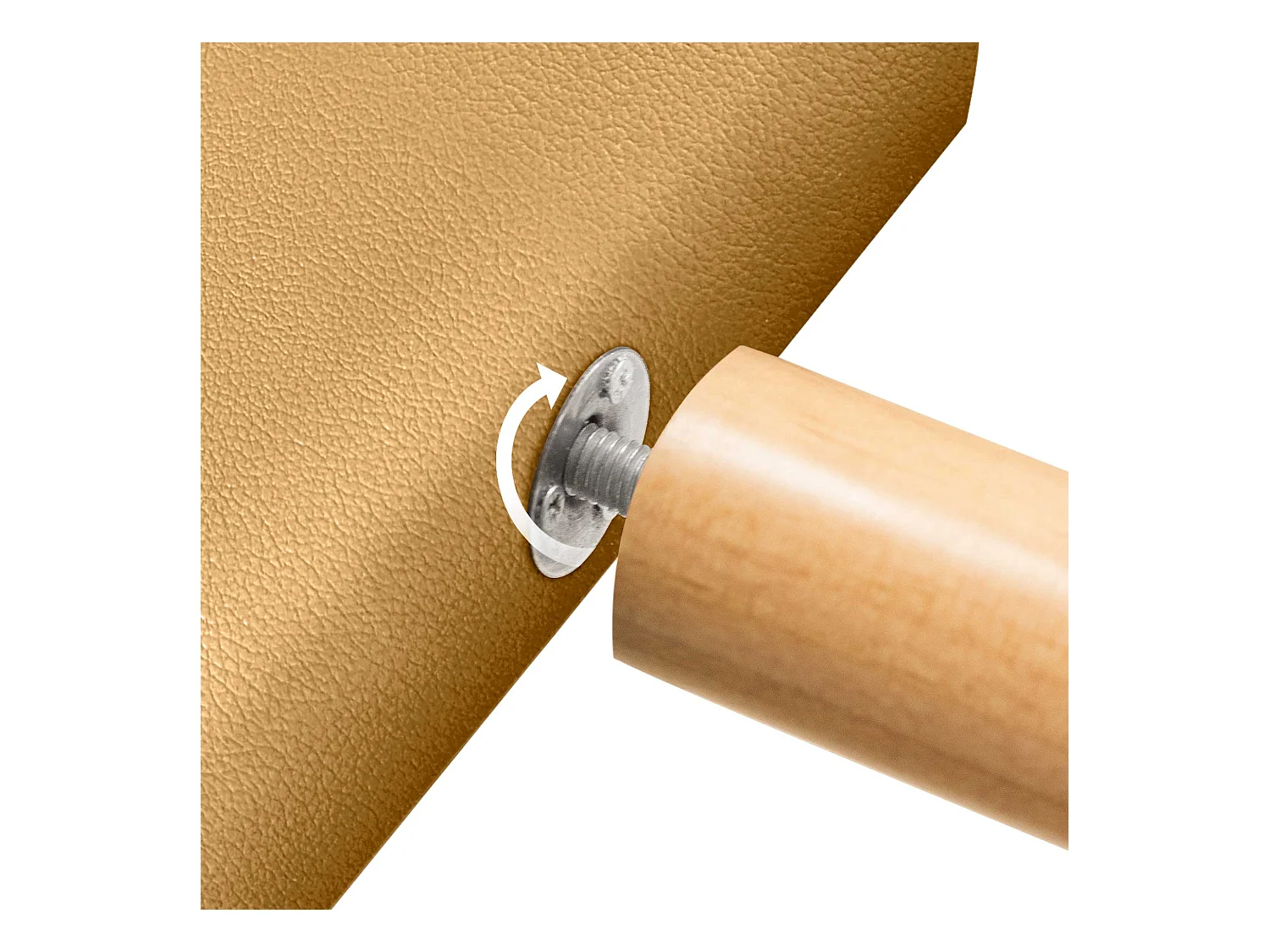 DHOME Testiera in ecopelle con 3 file di bottoni Testiera imbottita per letto di lusso (Dorato, 105cm)