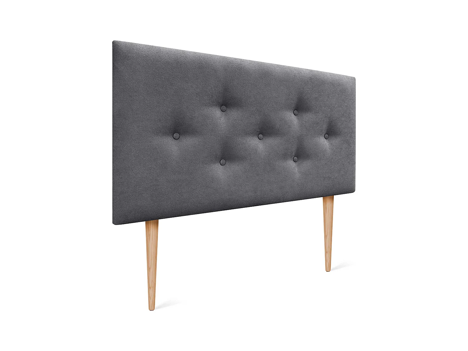 DHOME Tête de Lit en Tissu ACUALINE avec 3 Rangées Entrelacées de Boutons et Pieds Tête de Lit Capitonnée de Luxe(Gris Ceniza, 105cm)