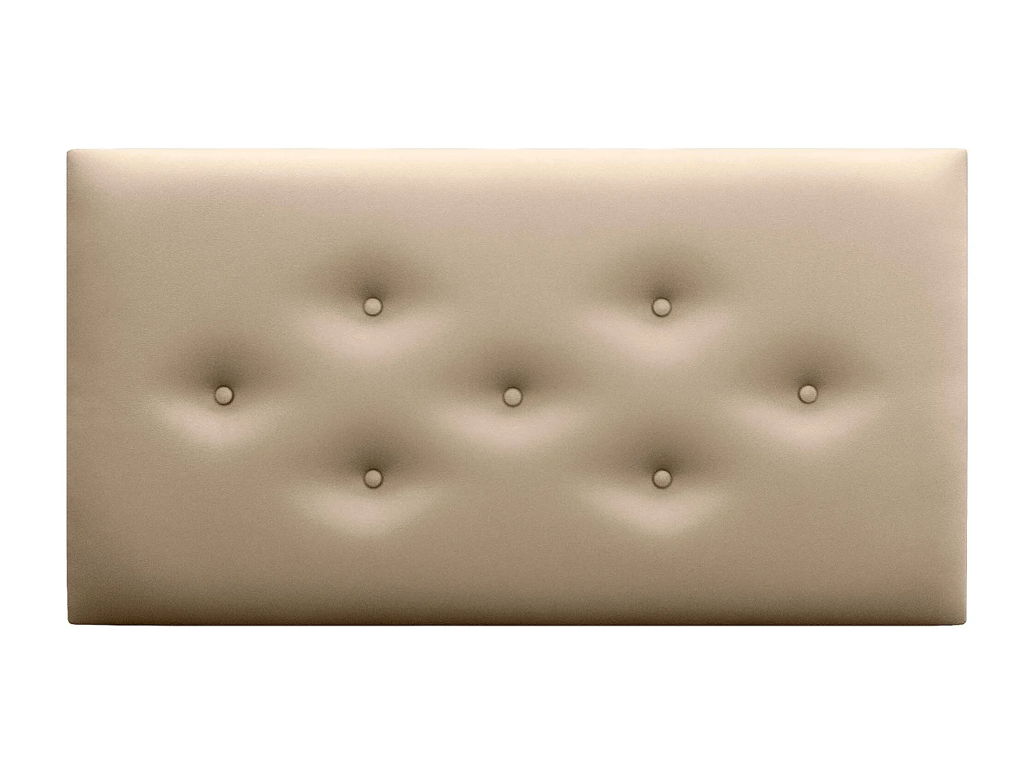 DHOME Tête de Lit en Similicuir avec 3 Rangées de Boutons Entrelacées Tête de Lit Rembourrée de Luxe (Champagne, 95cm)