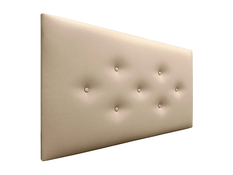 DHOME Testiera in Ecopelle con 3 File di Bottoni Alternati Testiera Imbottita Letto di Lusso (Champagne, 95cm)