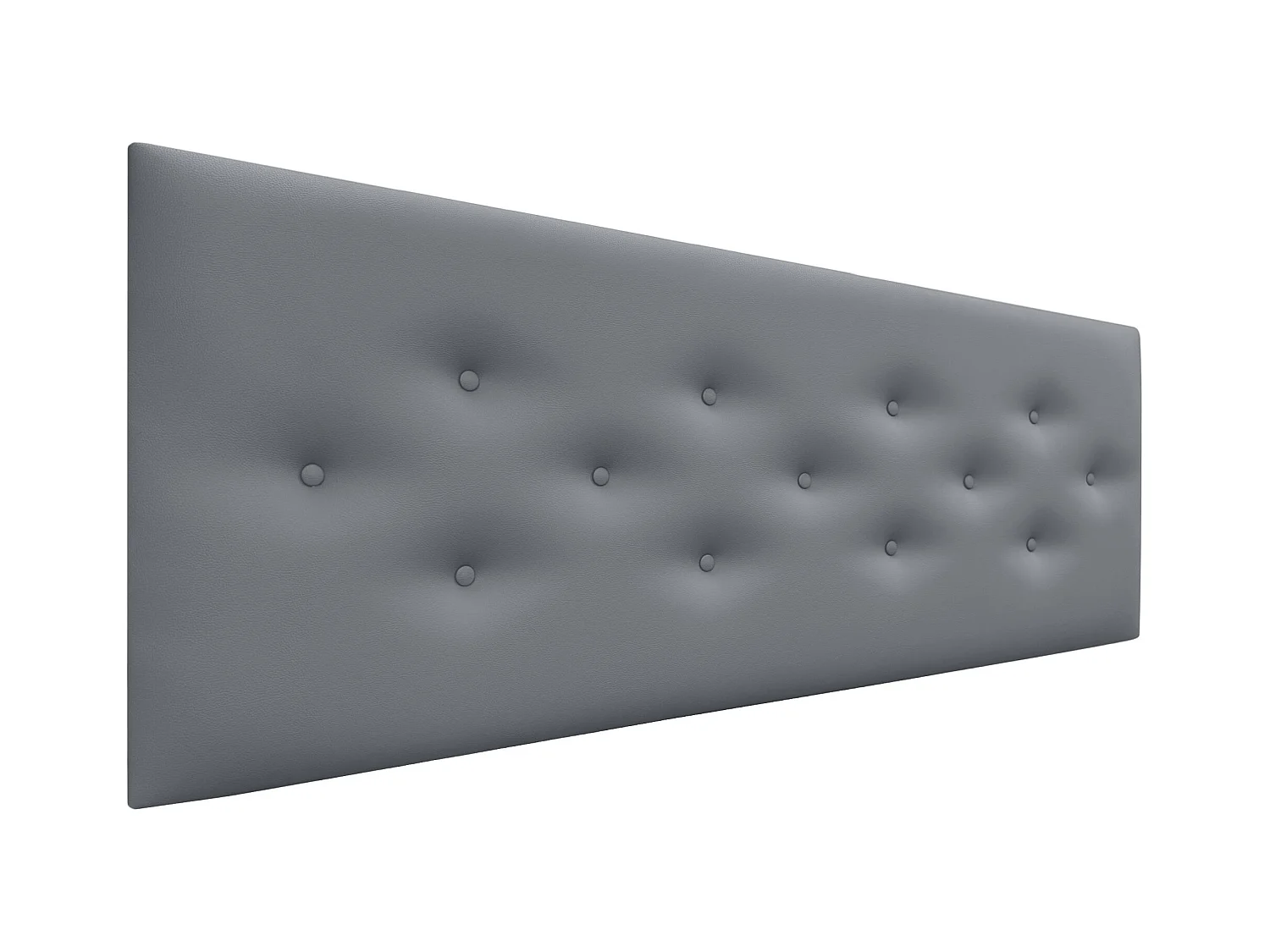 DHOME Tête de Lit en Similicuir avec 3 Rangées de Boutons Entrelacées Tête de Lit Rembourrée de Luxe (Gris, 160cm)