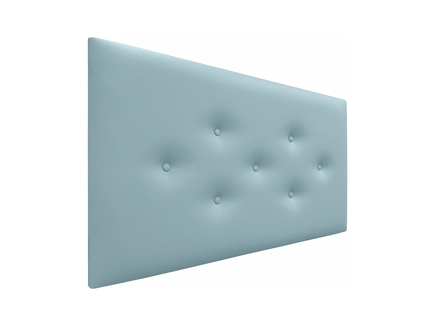DHOME Tête de Lit en Similicuir avec 3 Rangées de Boutons Entrelacées Tête de Lit Rembourrée de Luxe (Bleu Ciel, 90cm)