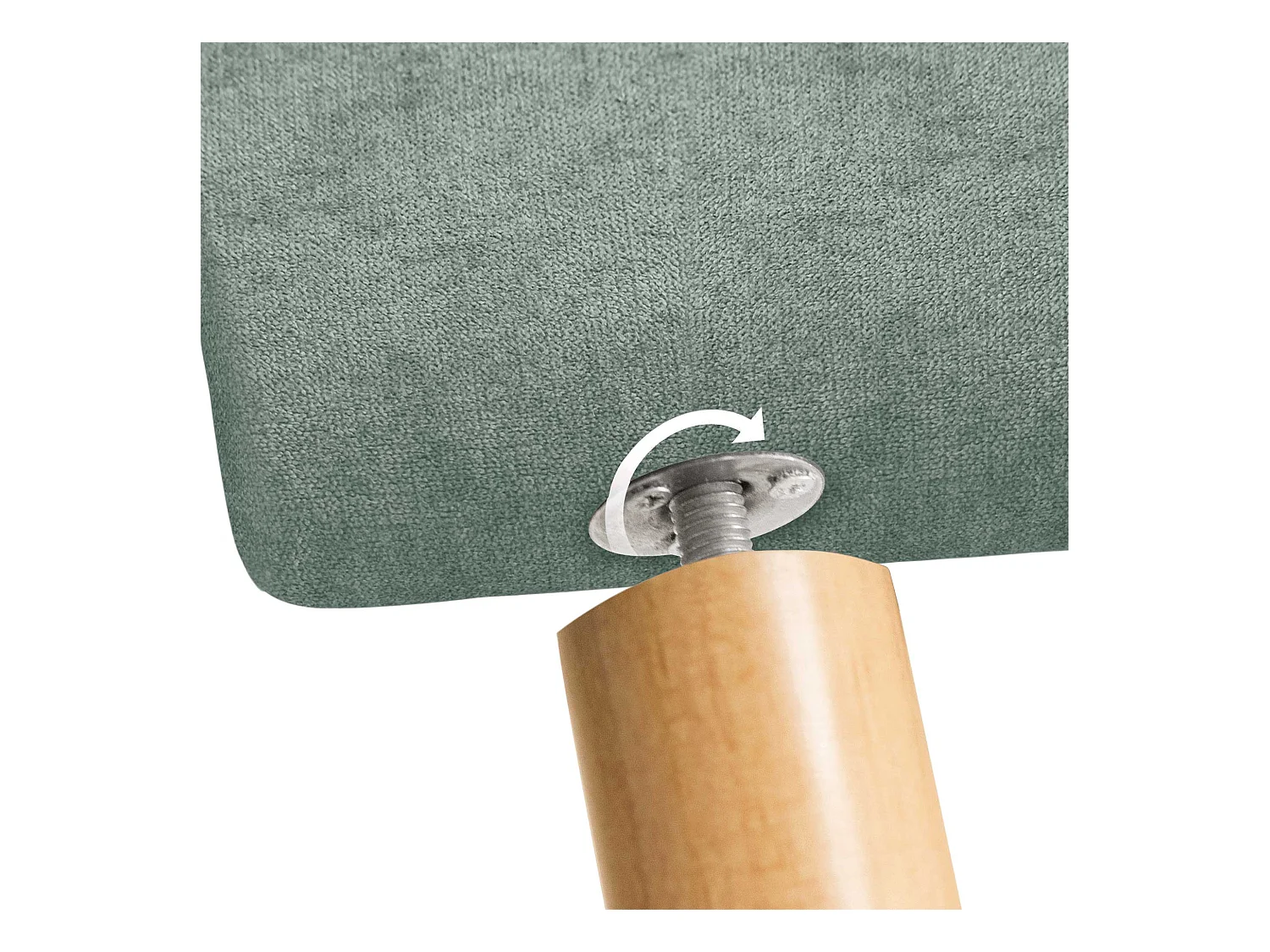 DHOME Tête de Lit en Tissu ACUALINE avec 3 Rangées Entrelacées de Boutons et Pieds Tête de Lit Capitonnée de Luxe(Vert d’eau, 135cm)