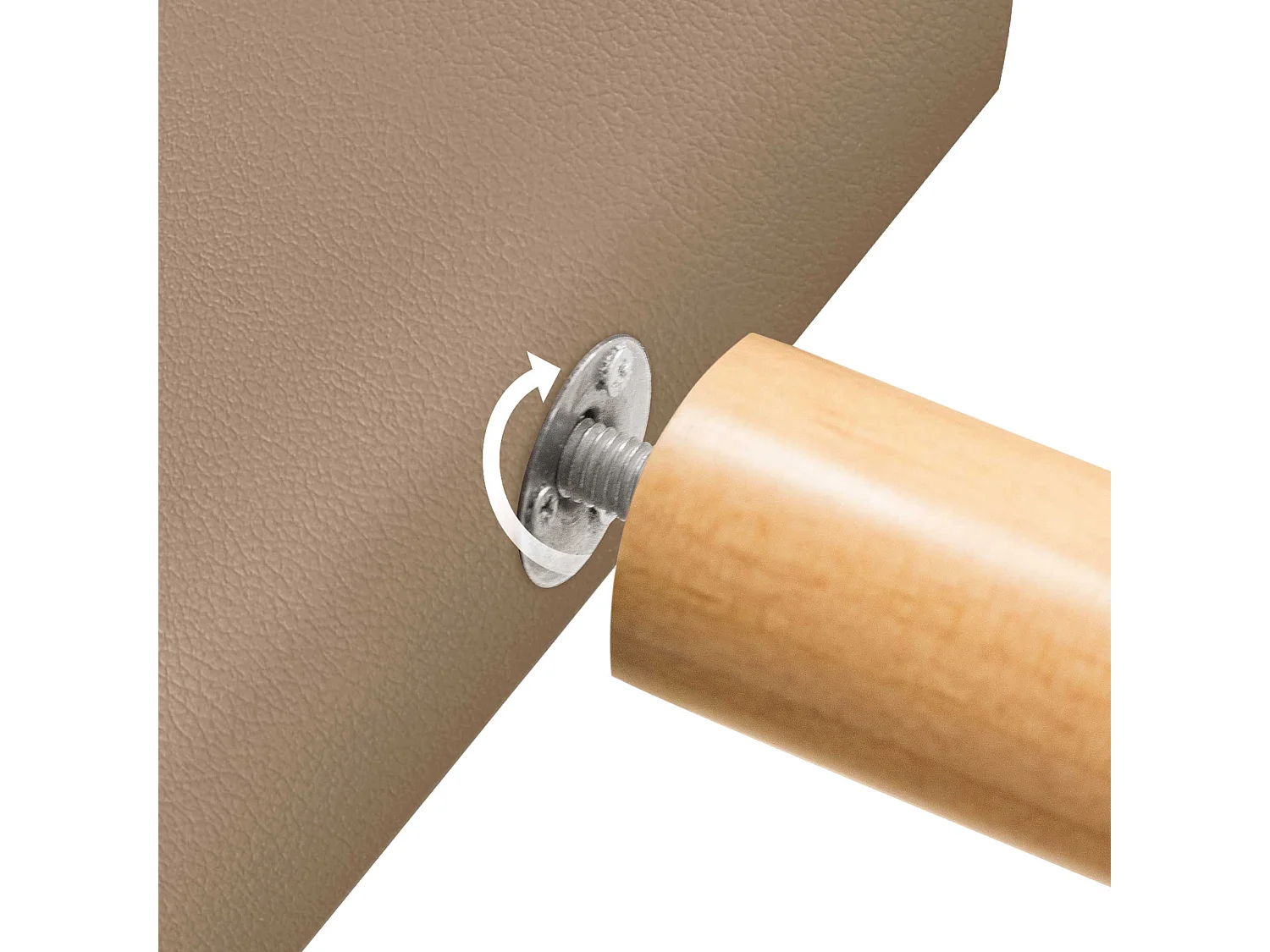 DHOME Testiera in ecopelle con 3 file di bottoni Testiera imbottita per letto di lusso (Marrone Chiaro, 150cm)