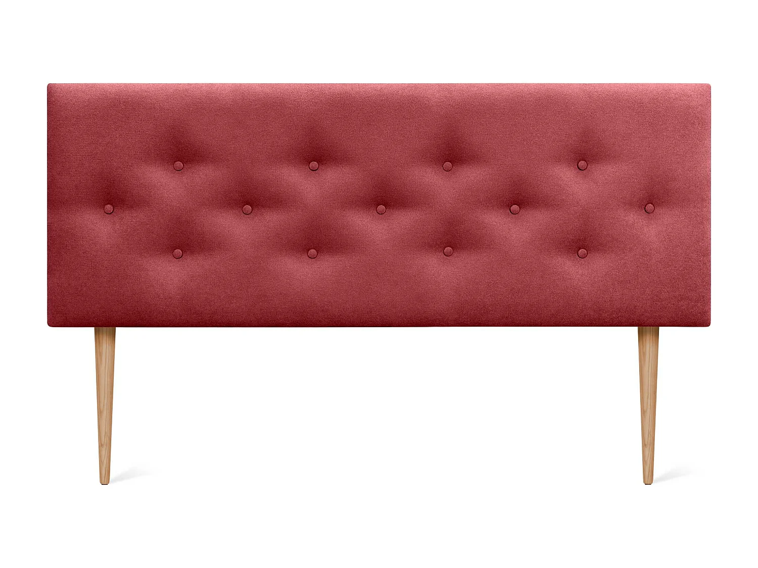 DHOME Tête de Lit en Tissu ACUALINE avec 3 Rangées Entrelacées de Boutons et Pieds Tête de Lit Capitonnée de Luxe(Rouge, 160cm)