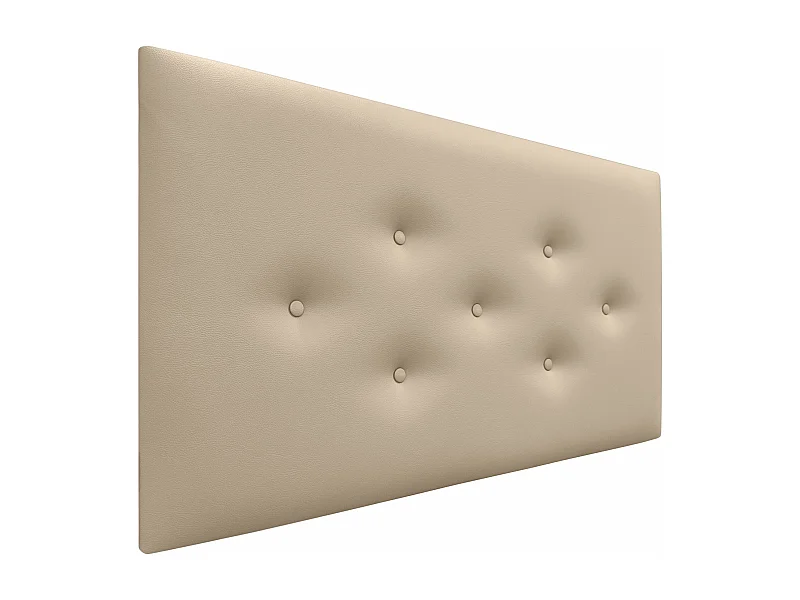 DHOME Kopfteil aus Kunstleder mit 3 versetzten Knopf-Reihen, luxuriös gepolstertes Bettkopfteil (Beige, 110cm)