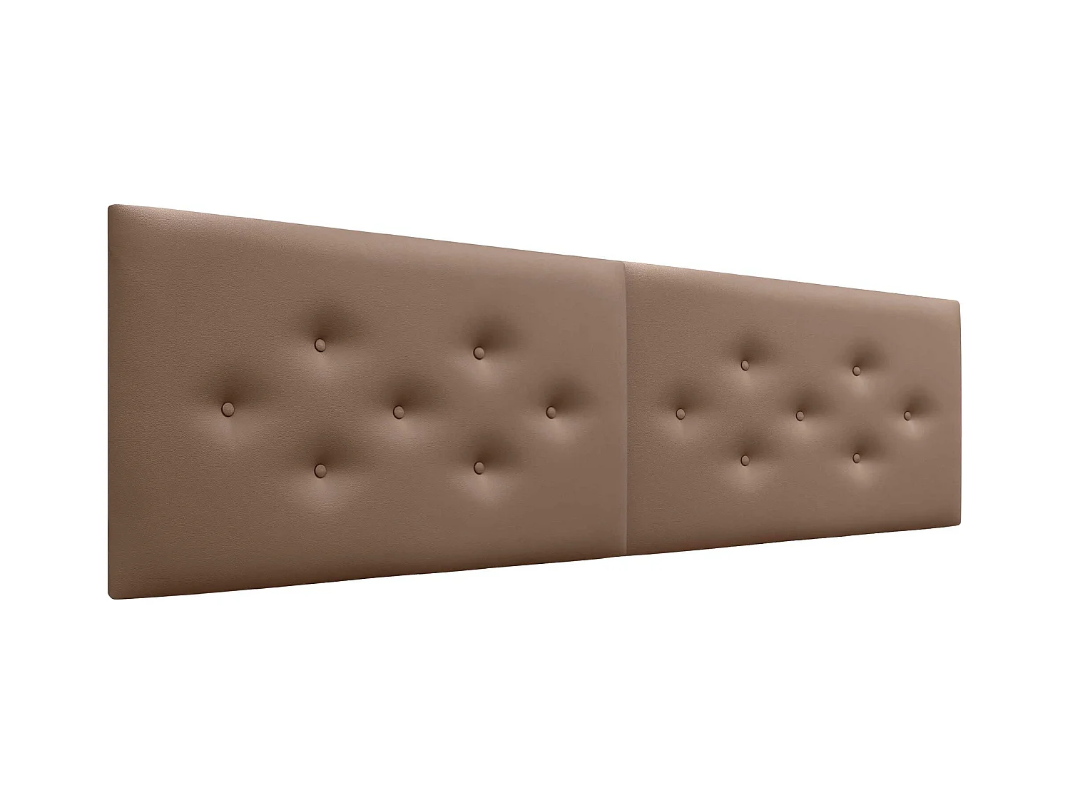 DHOME Kopfteil aus Kunstleder mit 3 versetzten Knopf-Reihen, luxuriös gepolstertes Bettkopfteil (Ton, 220cm (2-teilig))