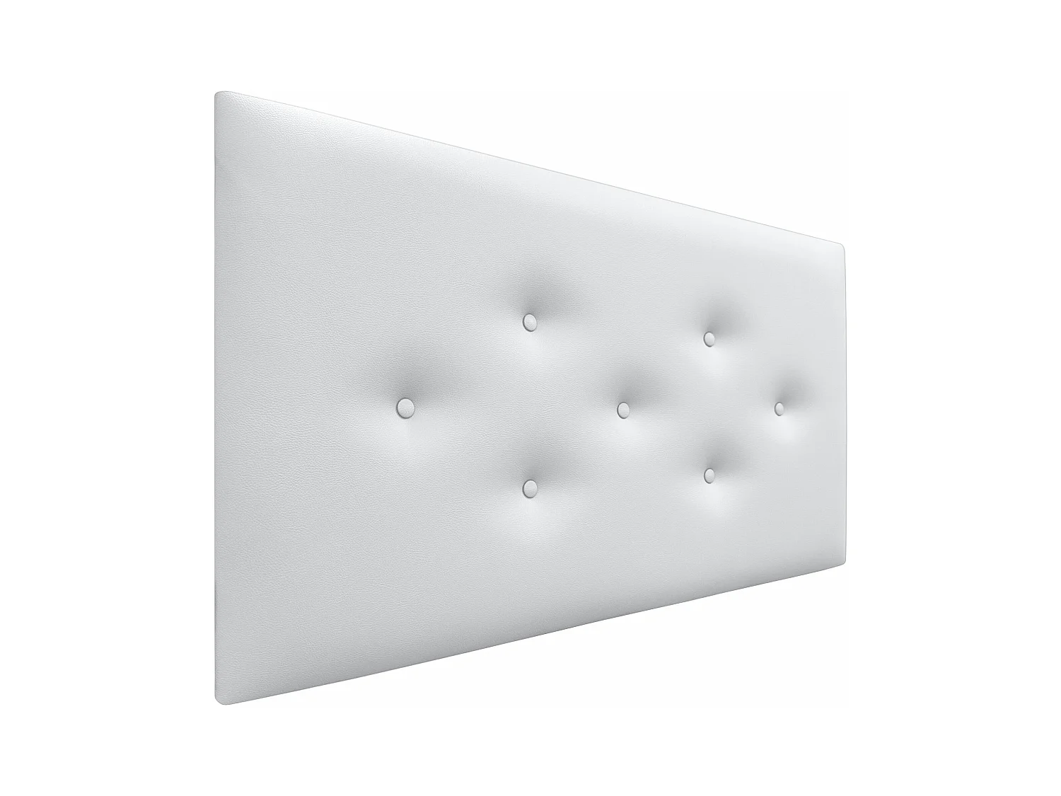 DHOME Tête de Lit en Similicuir avec 3 Rangées de Boutons Entrelacées Tête de Lit Rembourrée de Luxe (Blanc, 90cm)