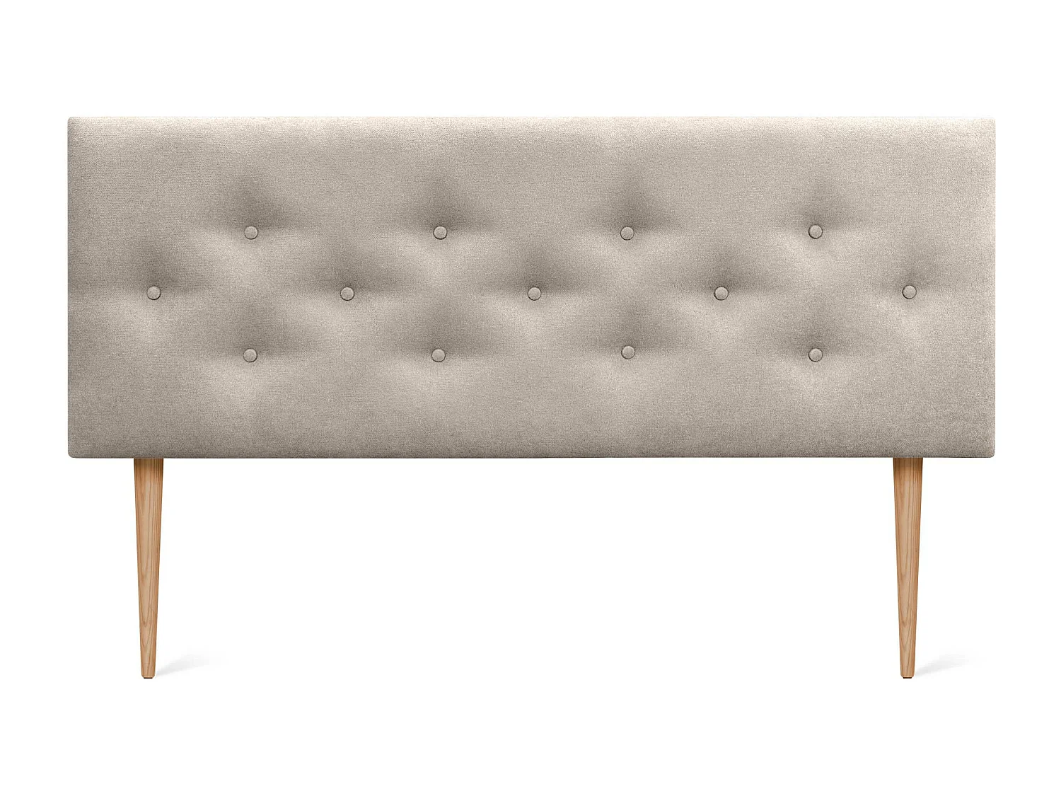 DHOME Tête de Lit en Tissu ACUALINE avec 3 Rangées Entrelacées de Boutons et Pieds Tête de Lit Capitonnée de Luxe(Beige, 160cm)