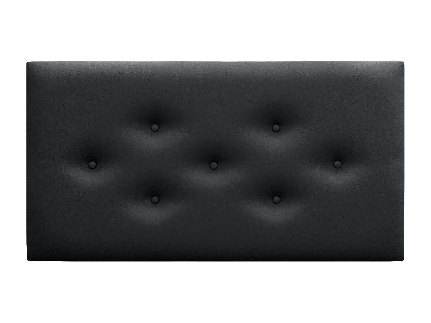 DHOME Kopfteil aus Kunstleder mit 3 versetzten Knopf-Reihen, luxuriös gepolstertes Bettkopfteil (Schwarz, 95cm)