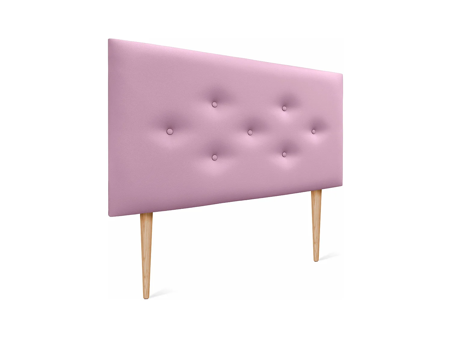 DHOME Cabecero de Polipiel con 3 Hileras Intercaladas de Botones y Patas Cabezal Tapizado Cama Lujo (Rosa, 90cm)