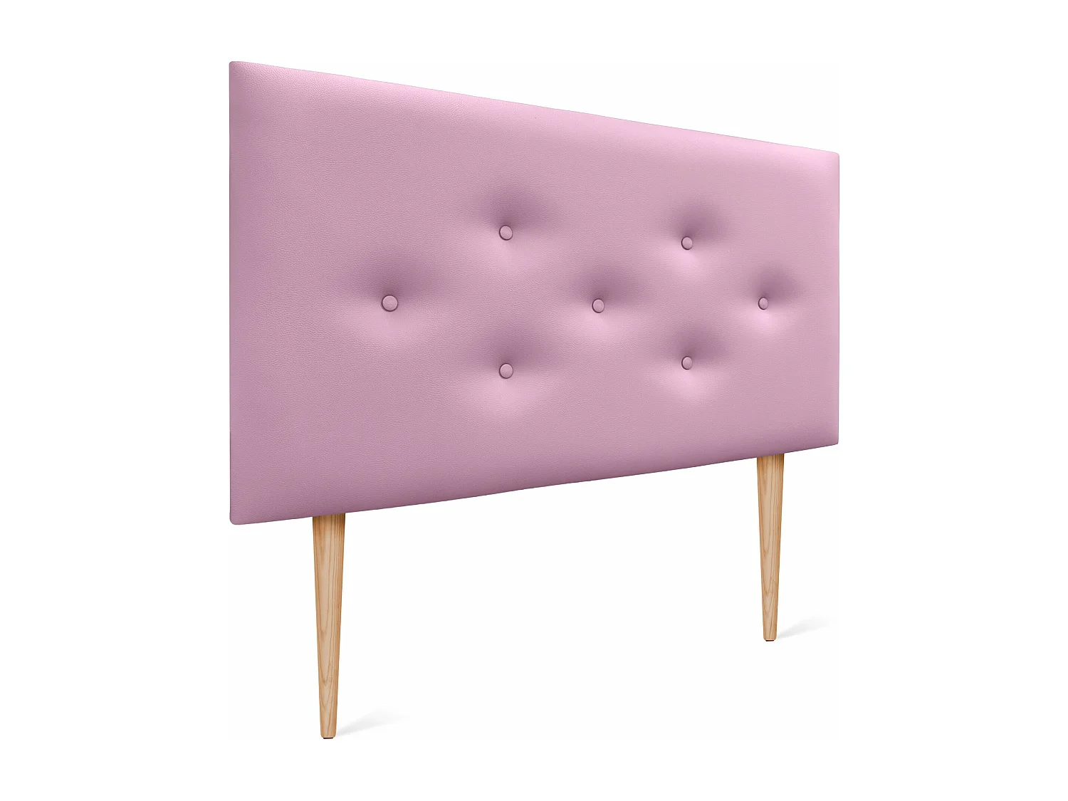 DHOME Testiera in ecopelle con 3 file di bottoni intrecciati Testiera imbottita per letto di lusso (Rosa, 90cm)