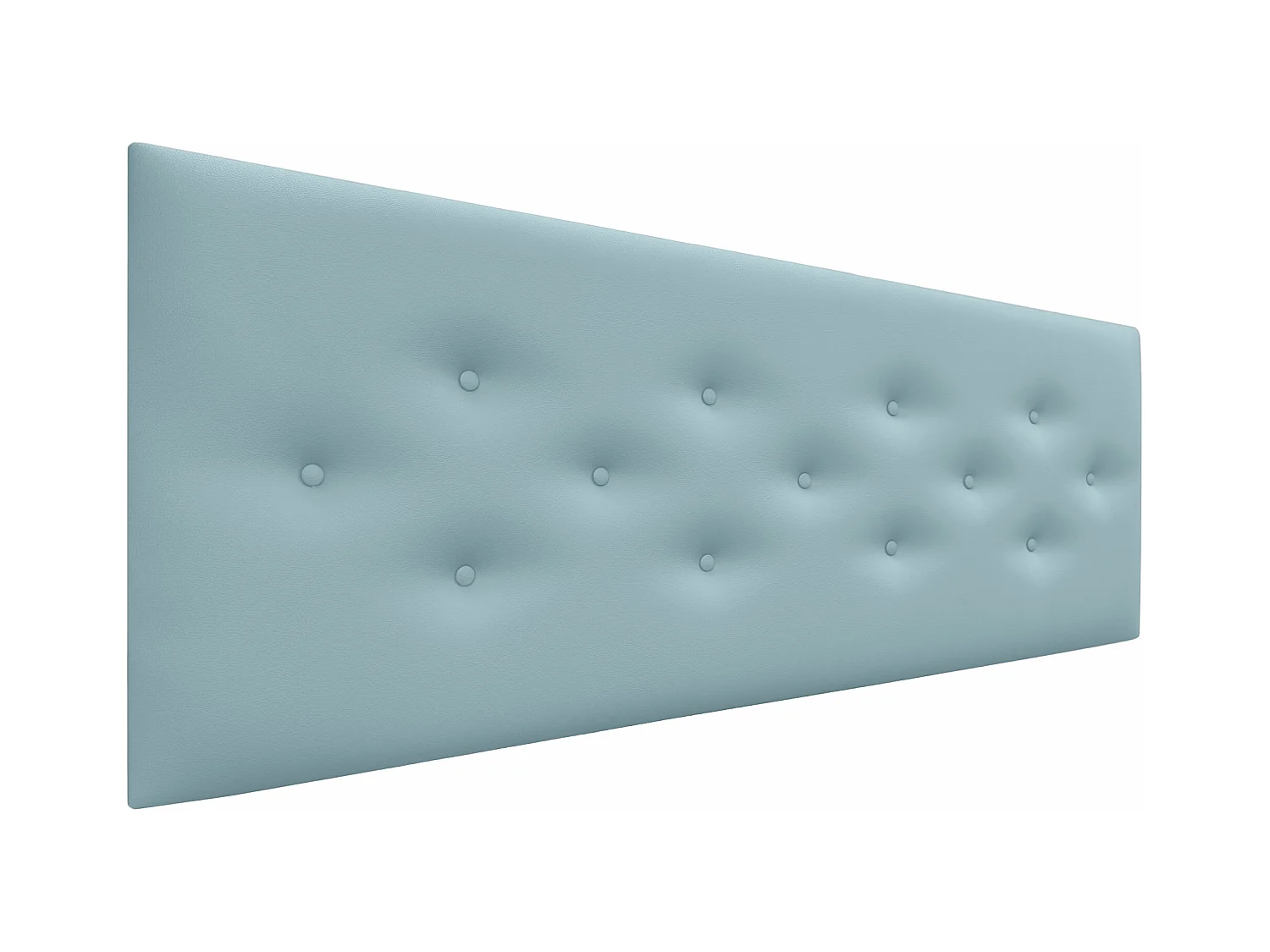 DHOME Tête de Lit en Similicuir avec 3 Rangées de Boutons Entrelacées Tête de Lit Rembourrée de Luxe (Bleu Ciel, 145cm)