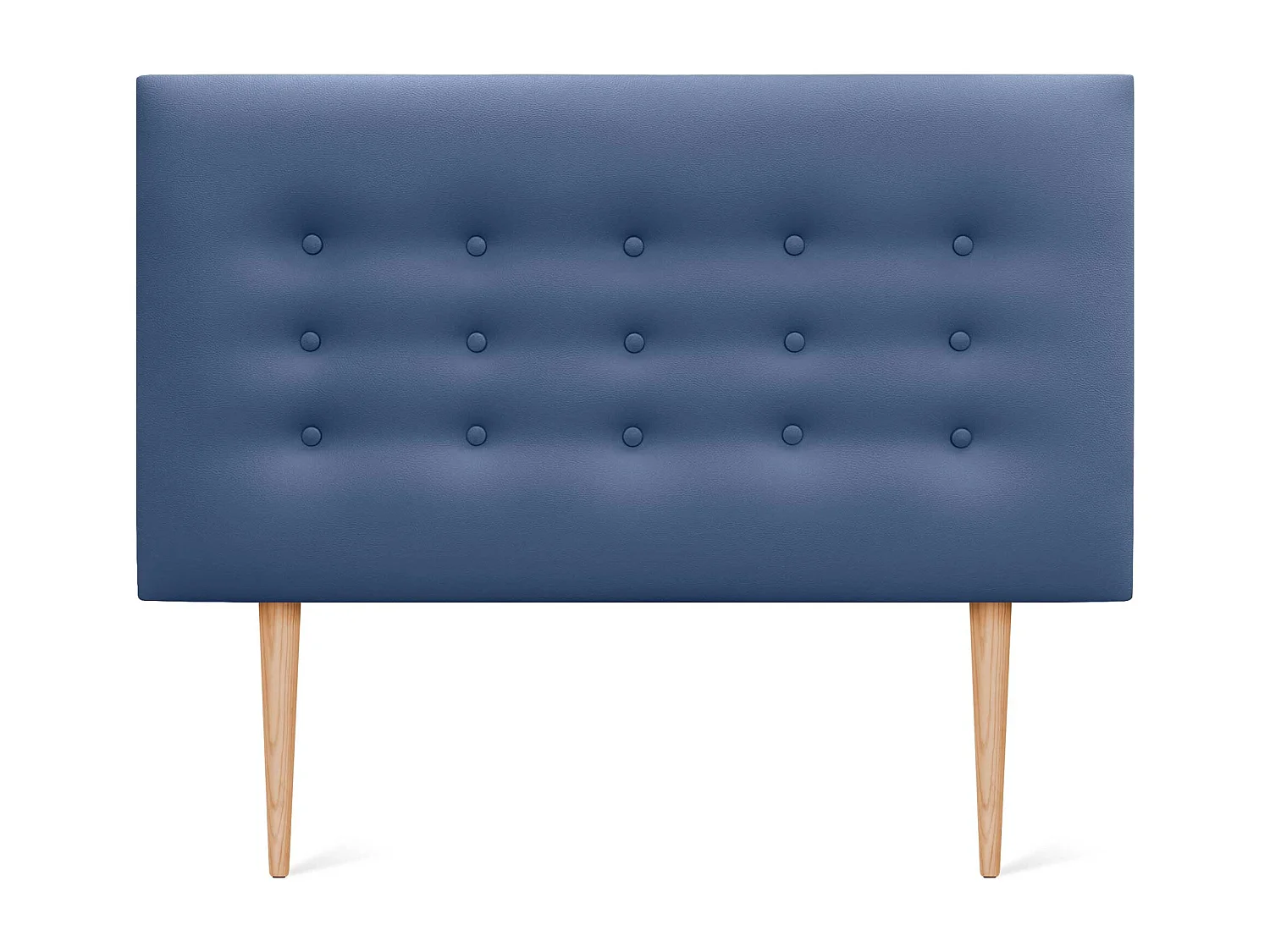 DHOME Hoofdbord de kunstleer met 3 rijen knopen en poten gepolsterd luxe hoofdbord voor bed (Azul, 105cm)