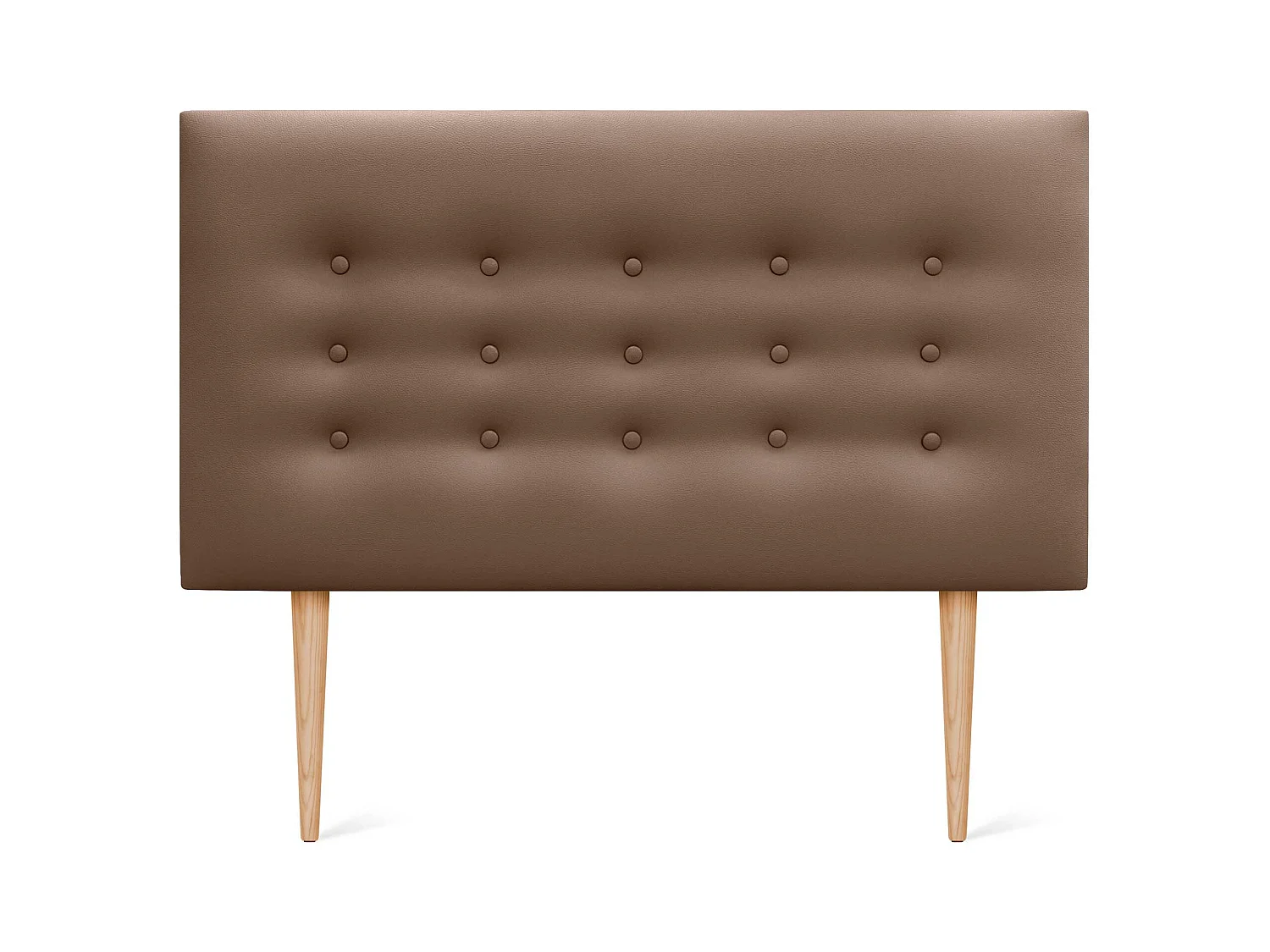 DHOME Tête de lit en simili cuir avec 3 rangées de boutons Tête de lit rembourrée pour lit de luxe (Argile, 105cm)