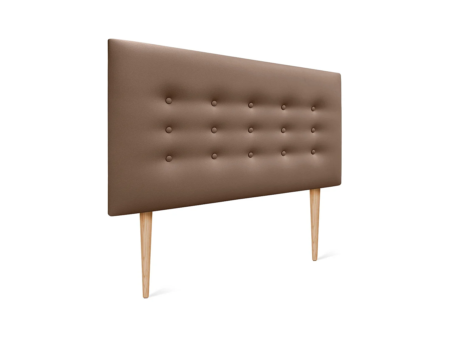 DHOME Testiera in ecopelle con 3 file di bottoni Testiera imbottita per letto di lusso (Argilla, 105cm)