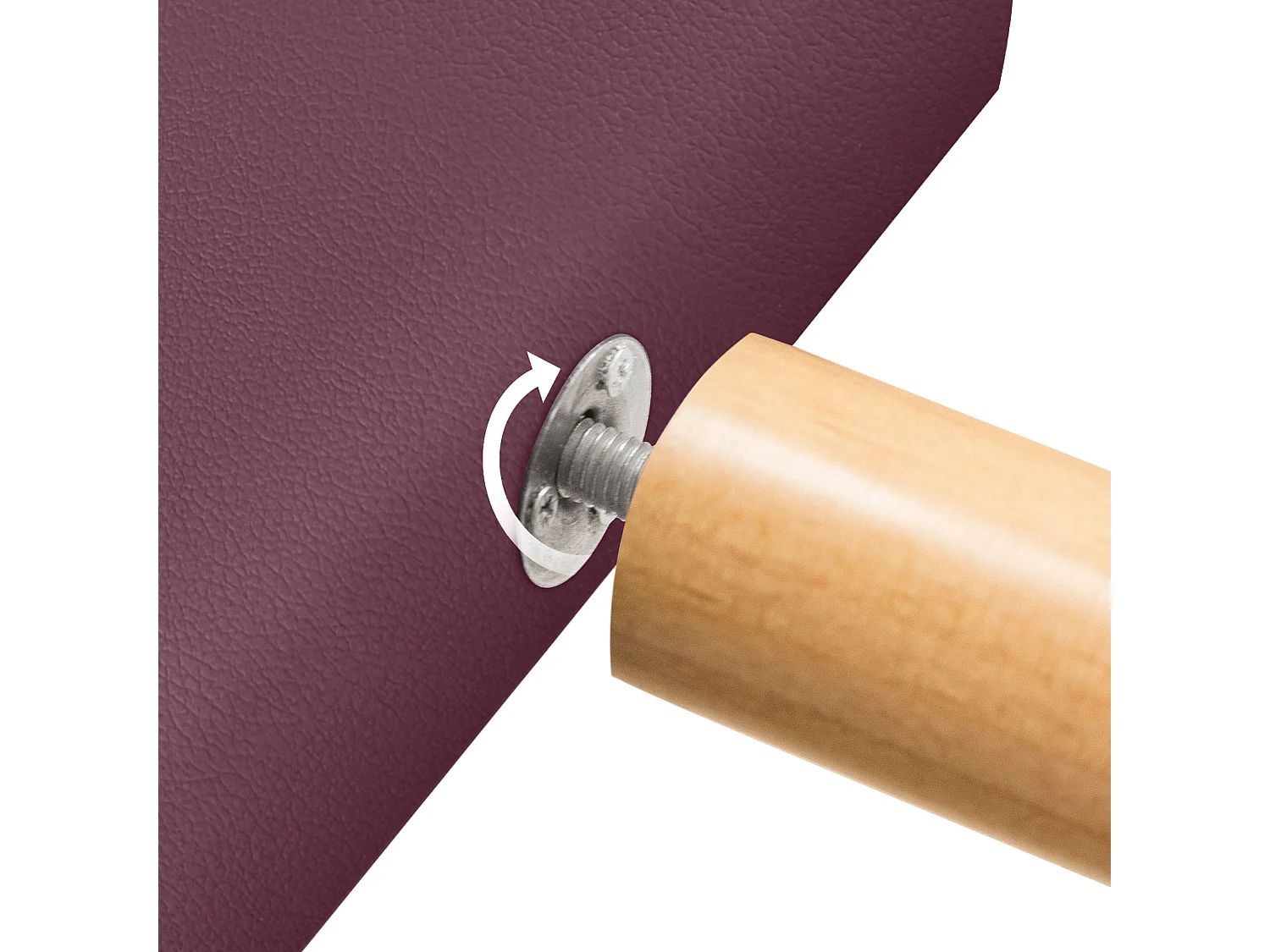 DHOME Tête de lit en simili cuir avec 3 rangées de boutons entrelacés Tête de lit rembourrée pour lit de luxe (Bordeaux, 105cm)