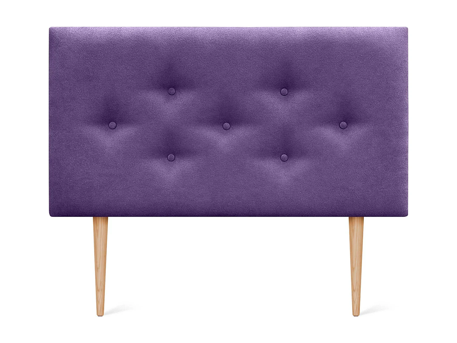 DHOME Tête de Lit en Tissu ACUALINE avec 3 Rangées Entrelacées de Boutons et Pieds Tête de Lit Capitonnée de Luxe(Lilas, 110cm)