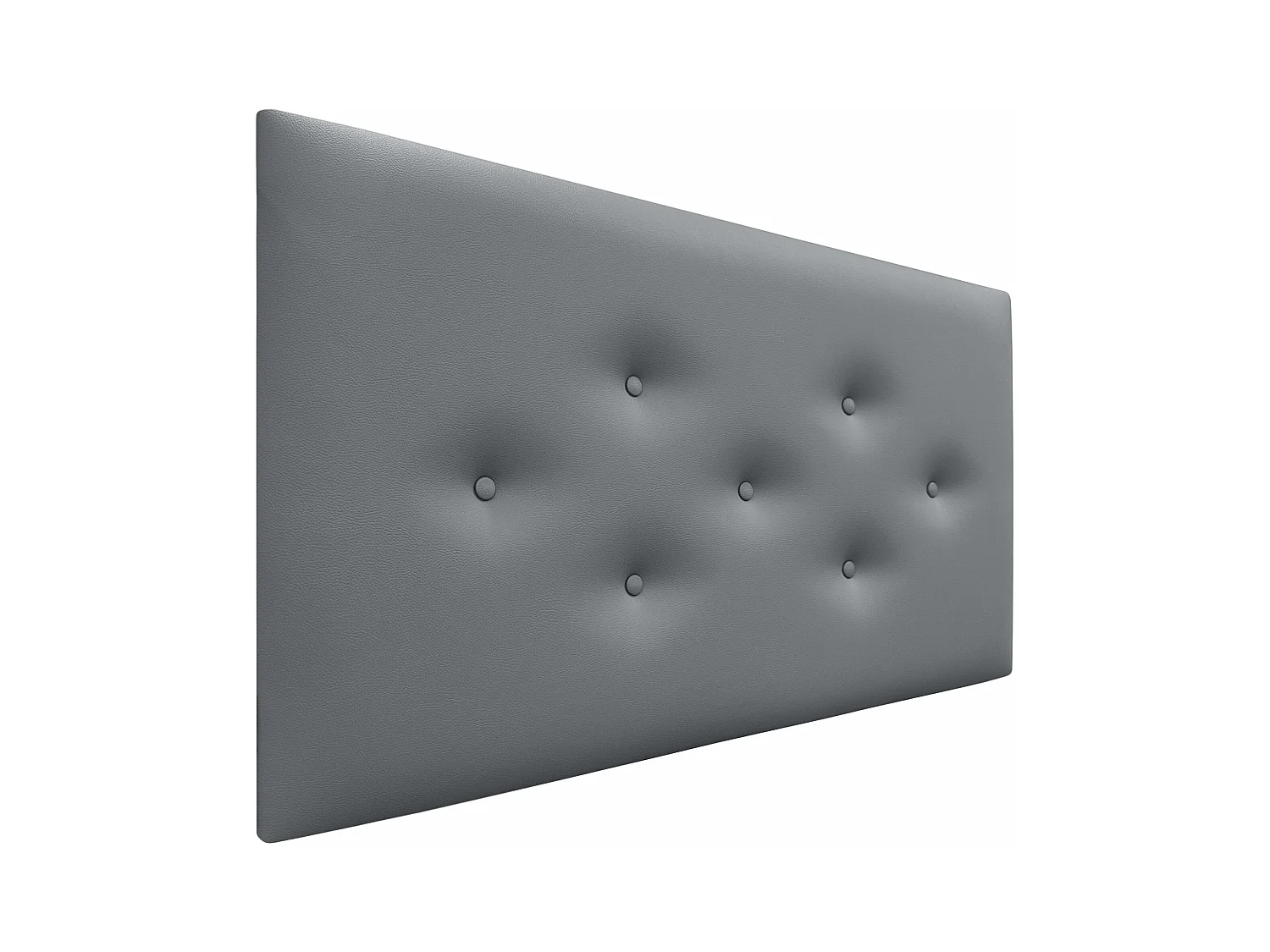 DHOME Tête de Lit en Similicuir avec 3 Rangées de Boutons Entrelacées Tête de Lit Rembourrée de Luxe (Gris, 90cm)