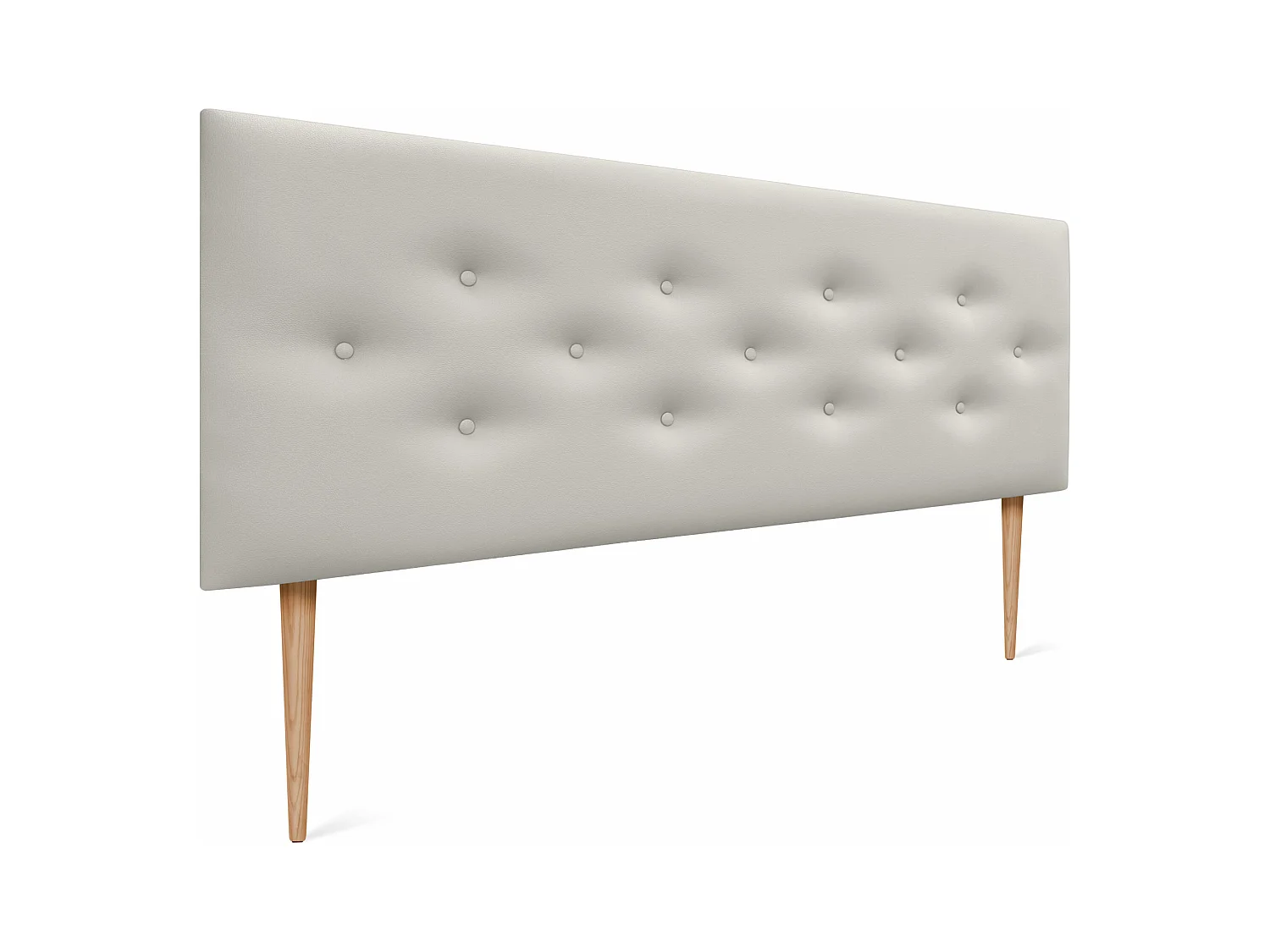DHOME Tête de lit en simili cuir avec 3 rangées de boutons entrelacés Tête de lit rembourrée pour lit de luxe (Blanc, 135cm)