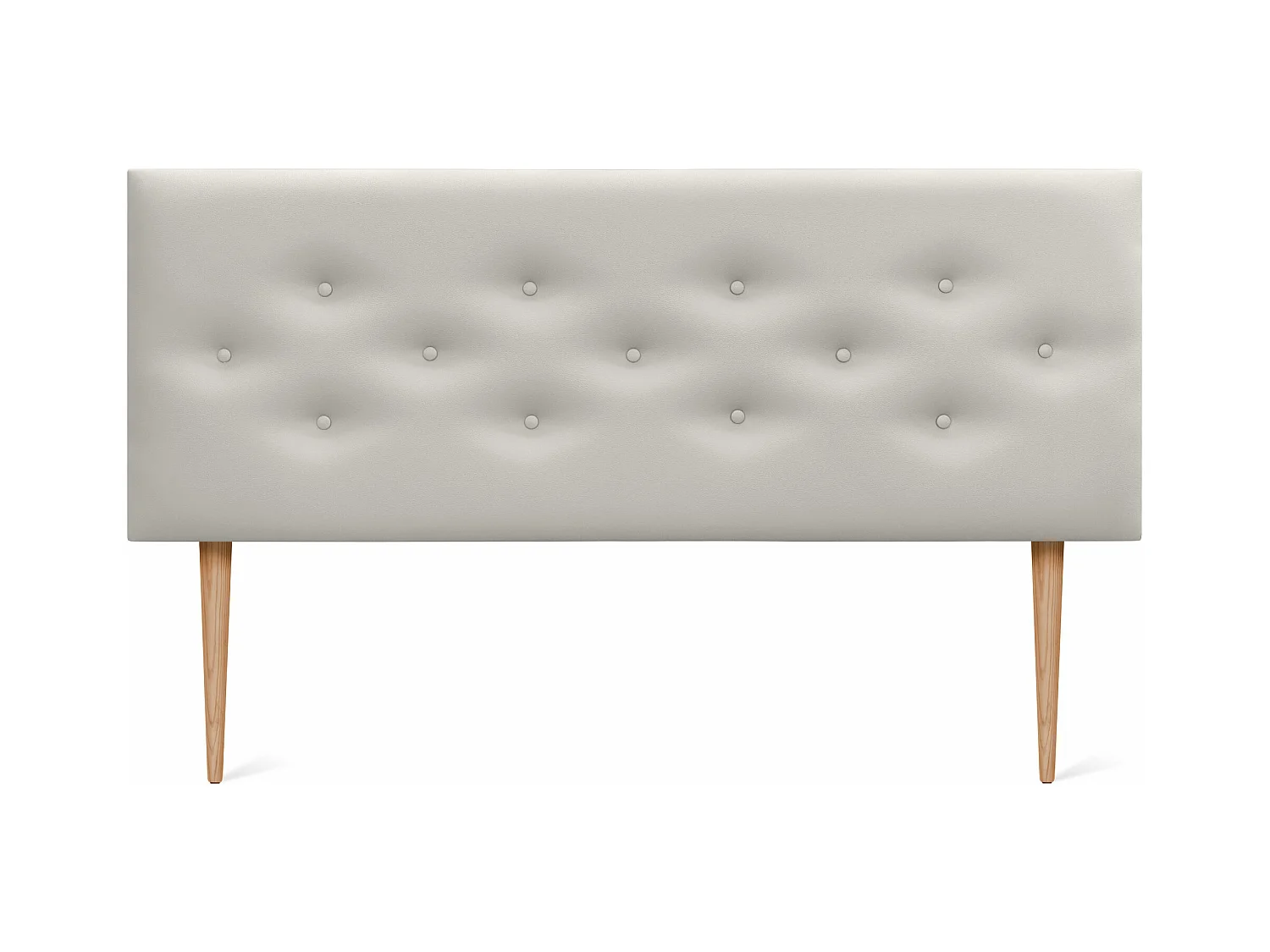 DHOME Tête de lit en simili cuir avec 3 rangées de boutons entrelacés Tête de lit rembourrée pour lit de luxe (Blanc, 150cm)