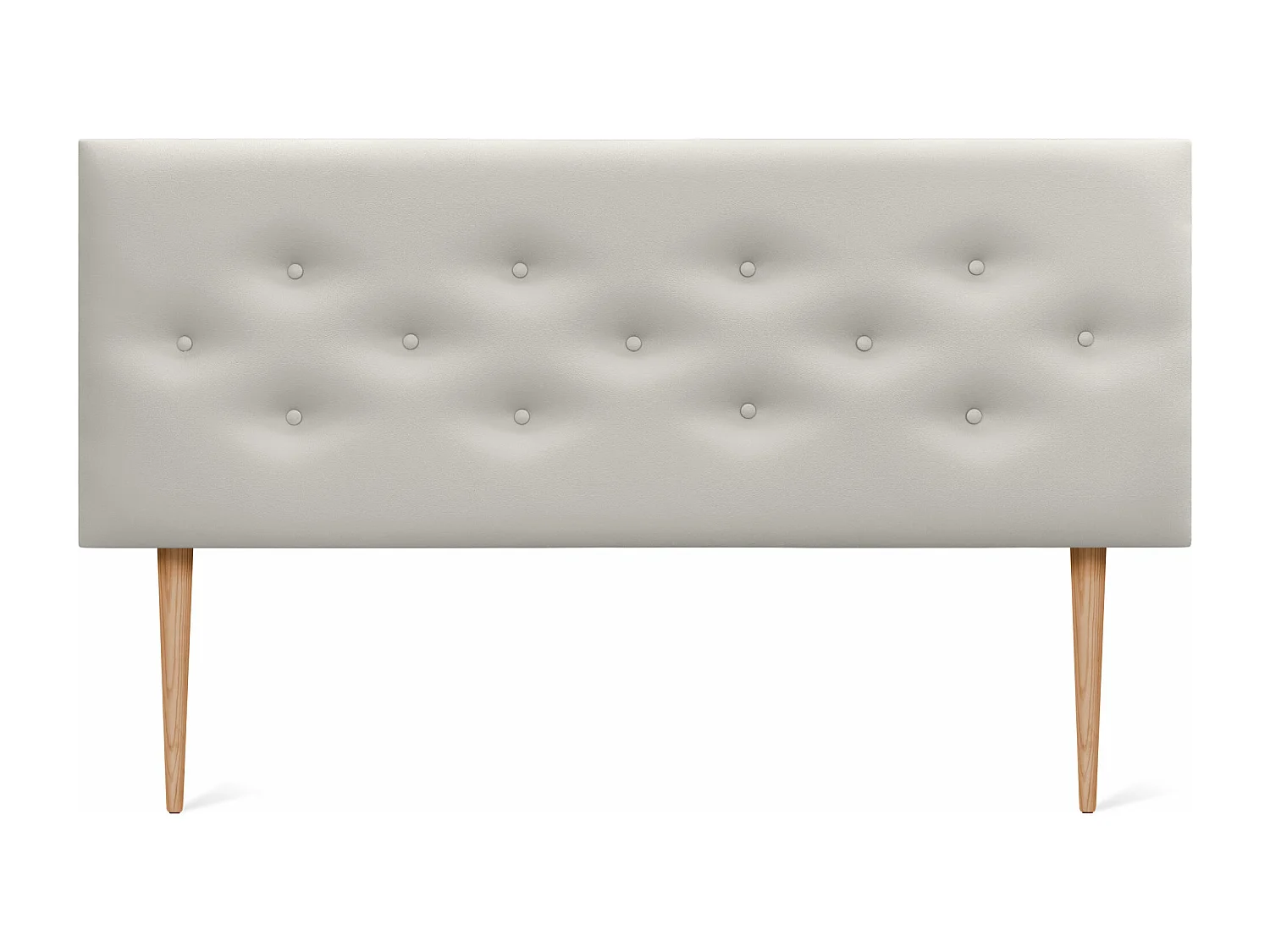 DHOME Tête de lit en simili cuir avec 3 rangées de boutons entrelacés Tête de lit rembourrée pour lit de luxe (Blanc, 150cm)