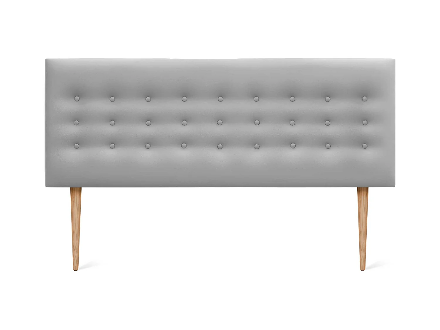 DHOME Testiera in ecopelle con 3 file di bottoni Testiera imbottita per letto di lusso (Grigio, 160cm)