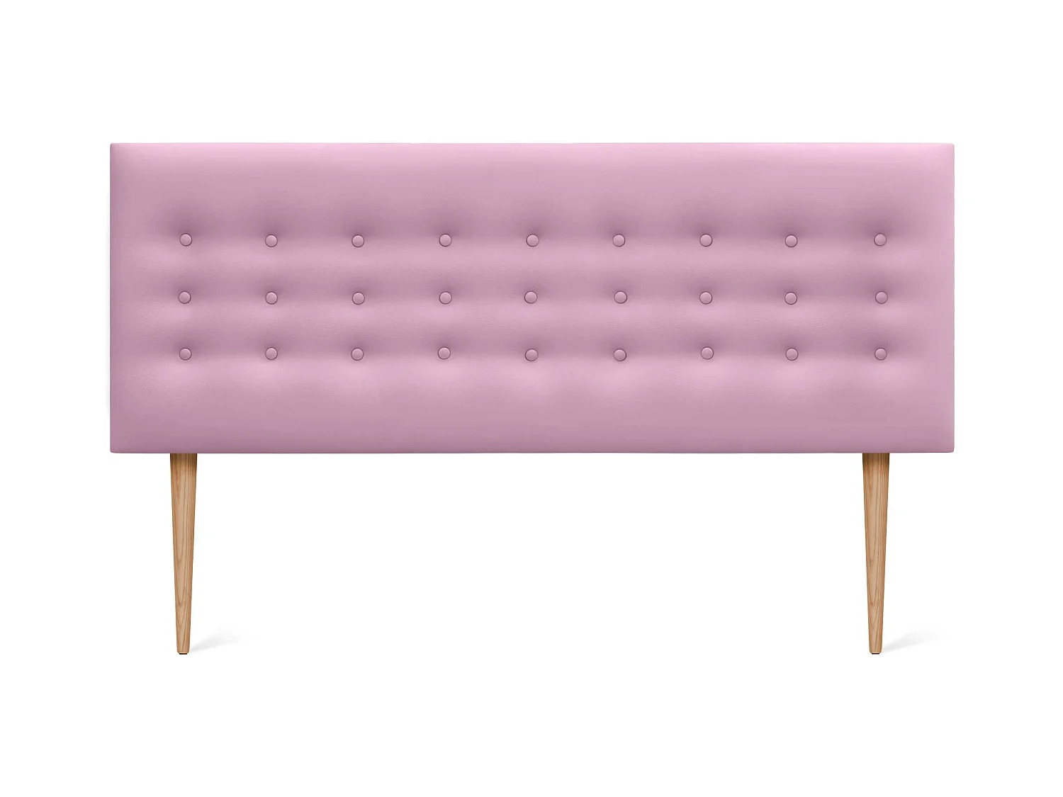 DHOME Testiera in ecopelle con 3 file di bottoni Testiera imbottita per letto di lusso (Rosa, 135cm)