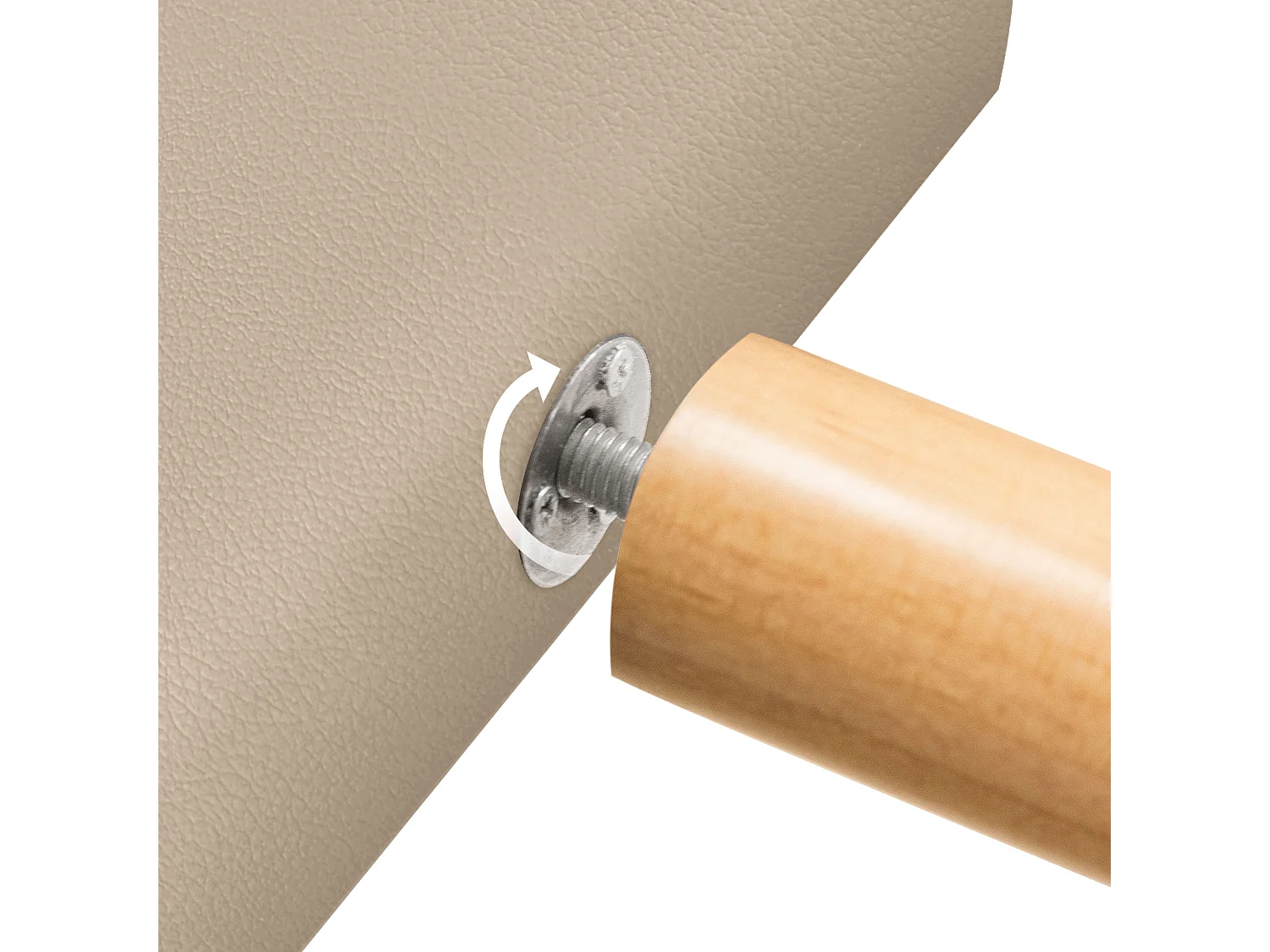 DHOME Tête de lit en simili cuir avec 3 rangées de boutons entrelacés Tête de lit rembourrée pour lit de luxe (Beige, 95cm)