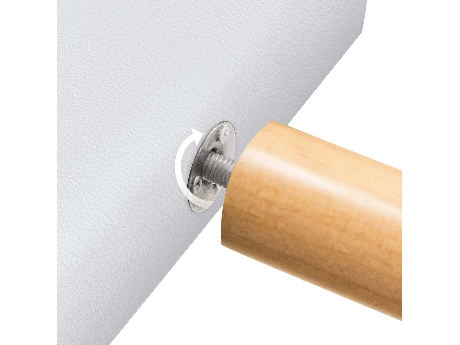 DHOME Testiera in ecopelle con 3 file di bottoni Testiera imbottita per letto di lusso (Bianco, 110cm)