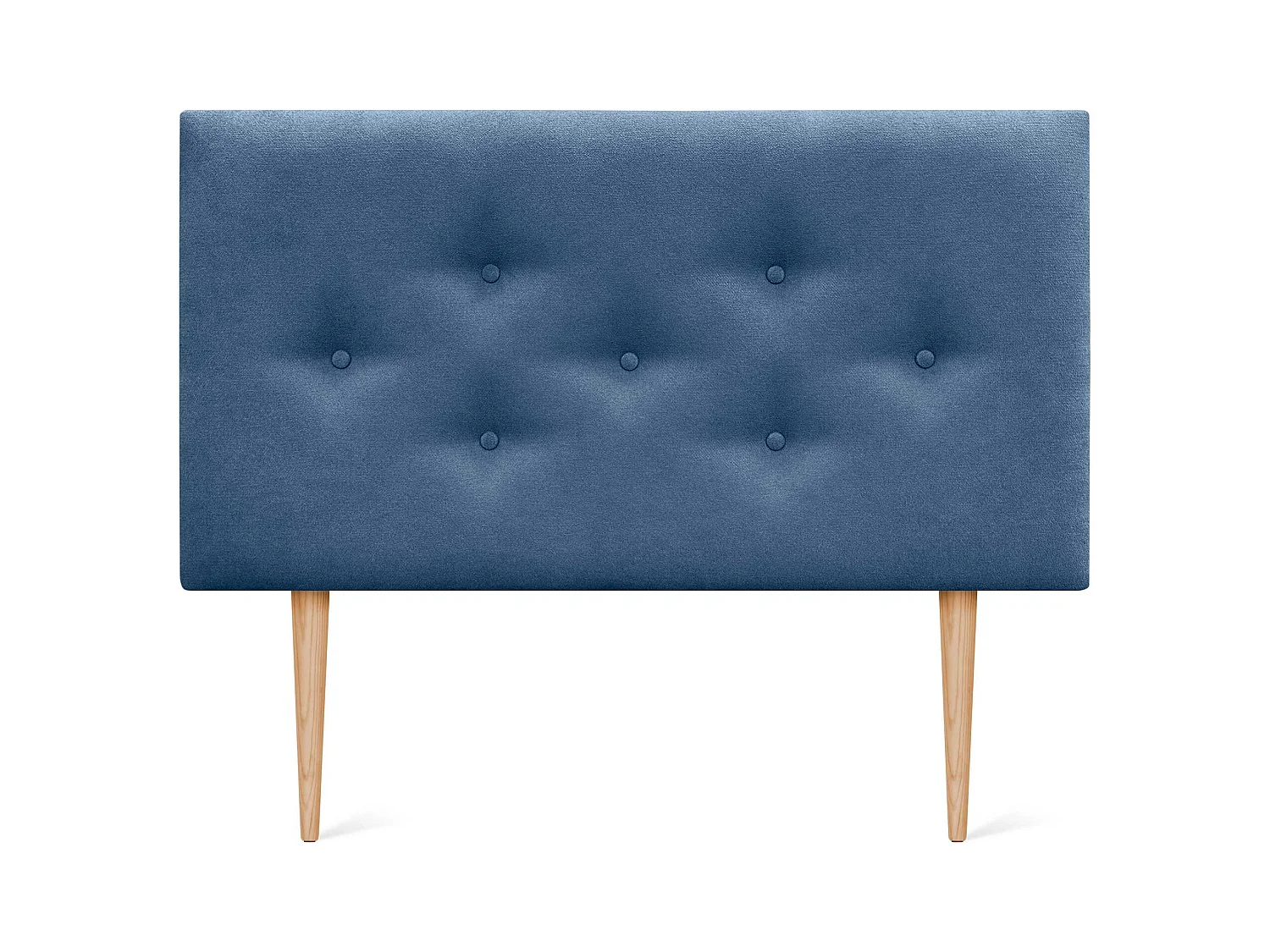 DHOME Tête de Lit en Tissu ACUALINE avec 3 Rangées Entrelacées de Boutons et Pieds Tête de Lit Capitonnée de Luxe(Bleu, 110cm)