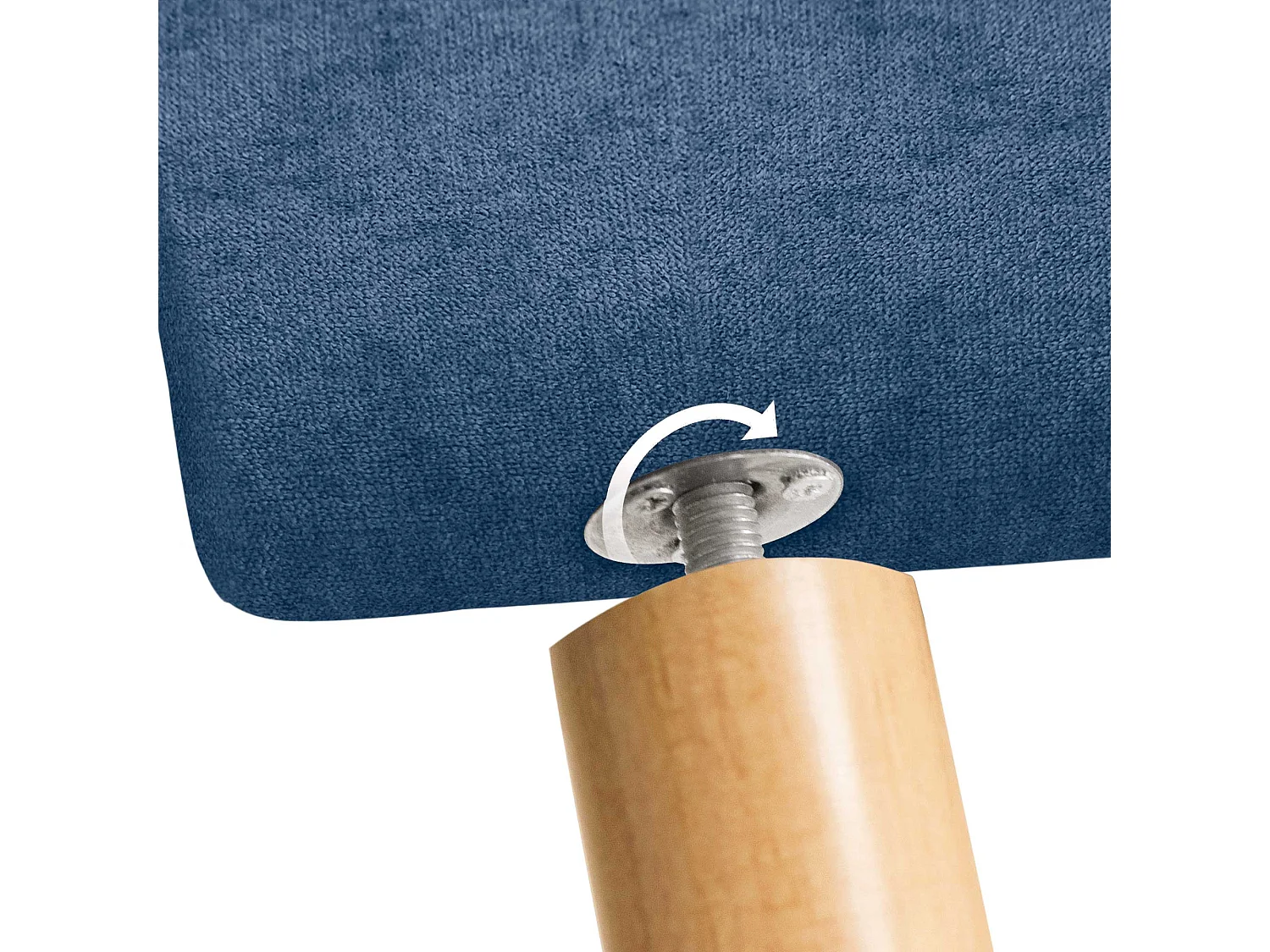 DHOME Tête de Lit en Tissu ACUALINE avec 3 Rangées Entrelacées de Boutons et Pieds Tête de Lit Capitonnée de Luxe(Bleu, 110cm)